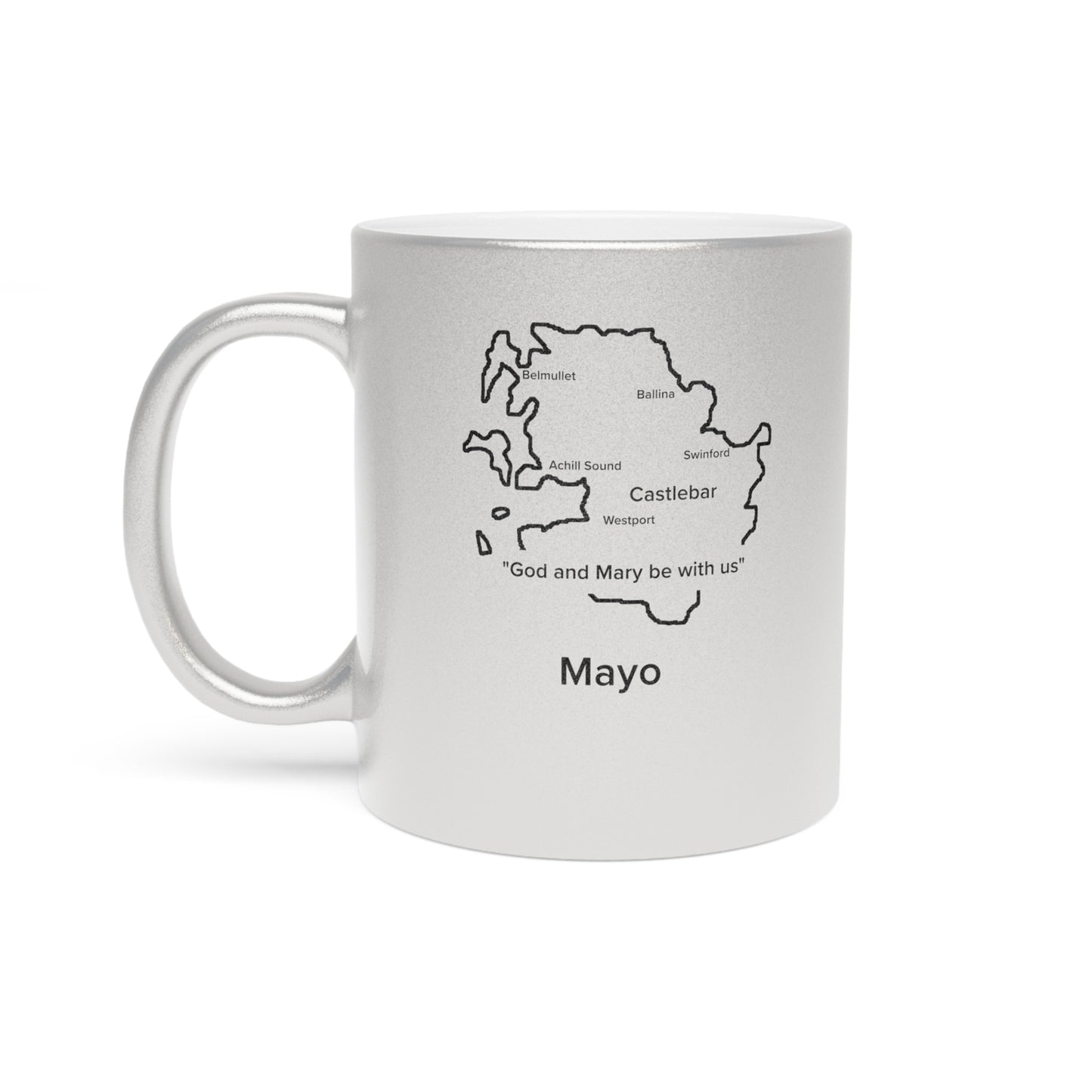 Mayo County Metallic Colour Mug - Silver/Gold - Perfect Gift for Coffee Lovers