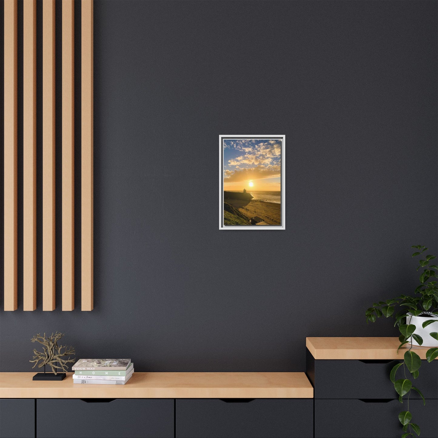 Ballybunion Sunset Castle Matte Canvas, Framed (Multi-color)