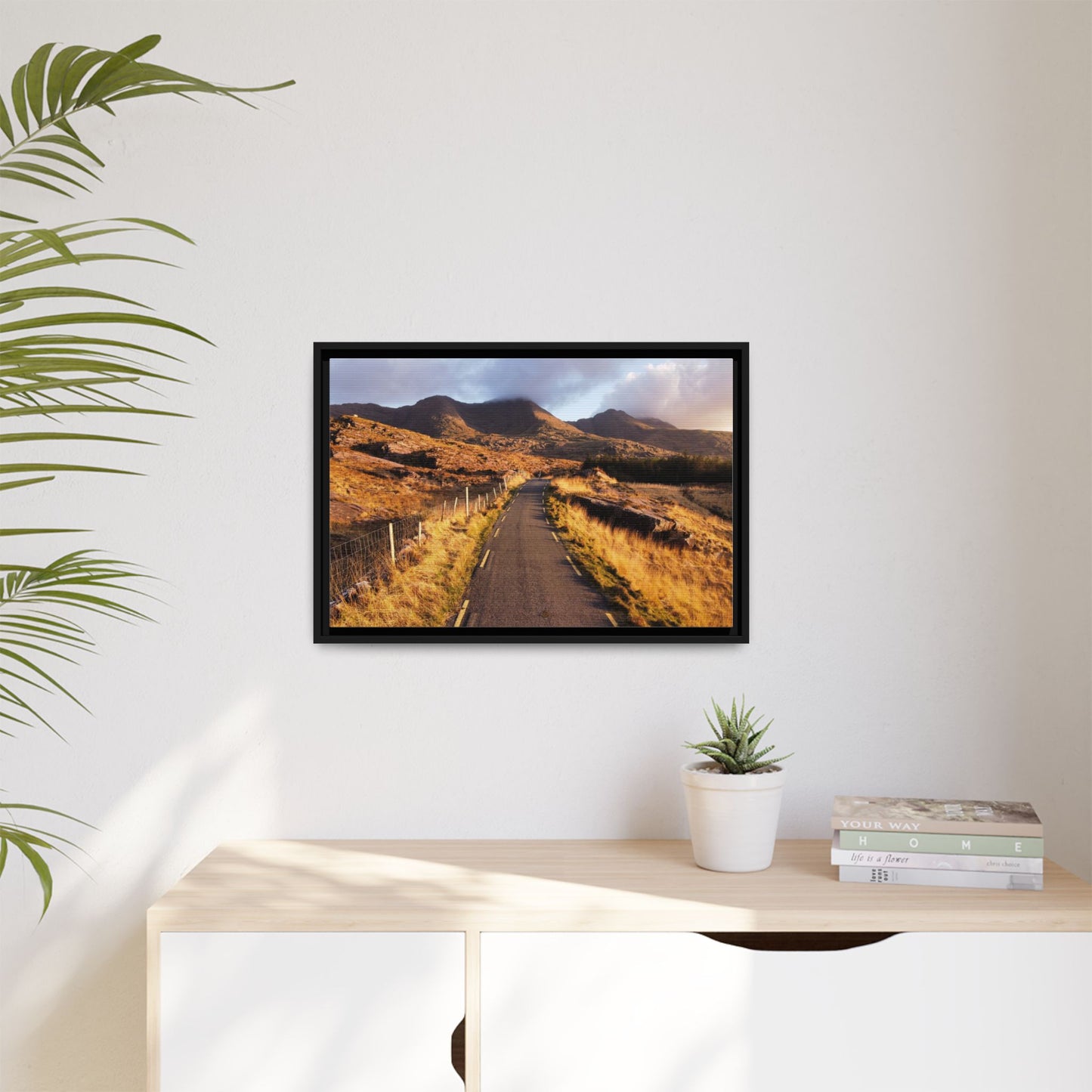 Sunset Road Matte Canvas, Framed (Multi-color)