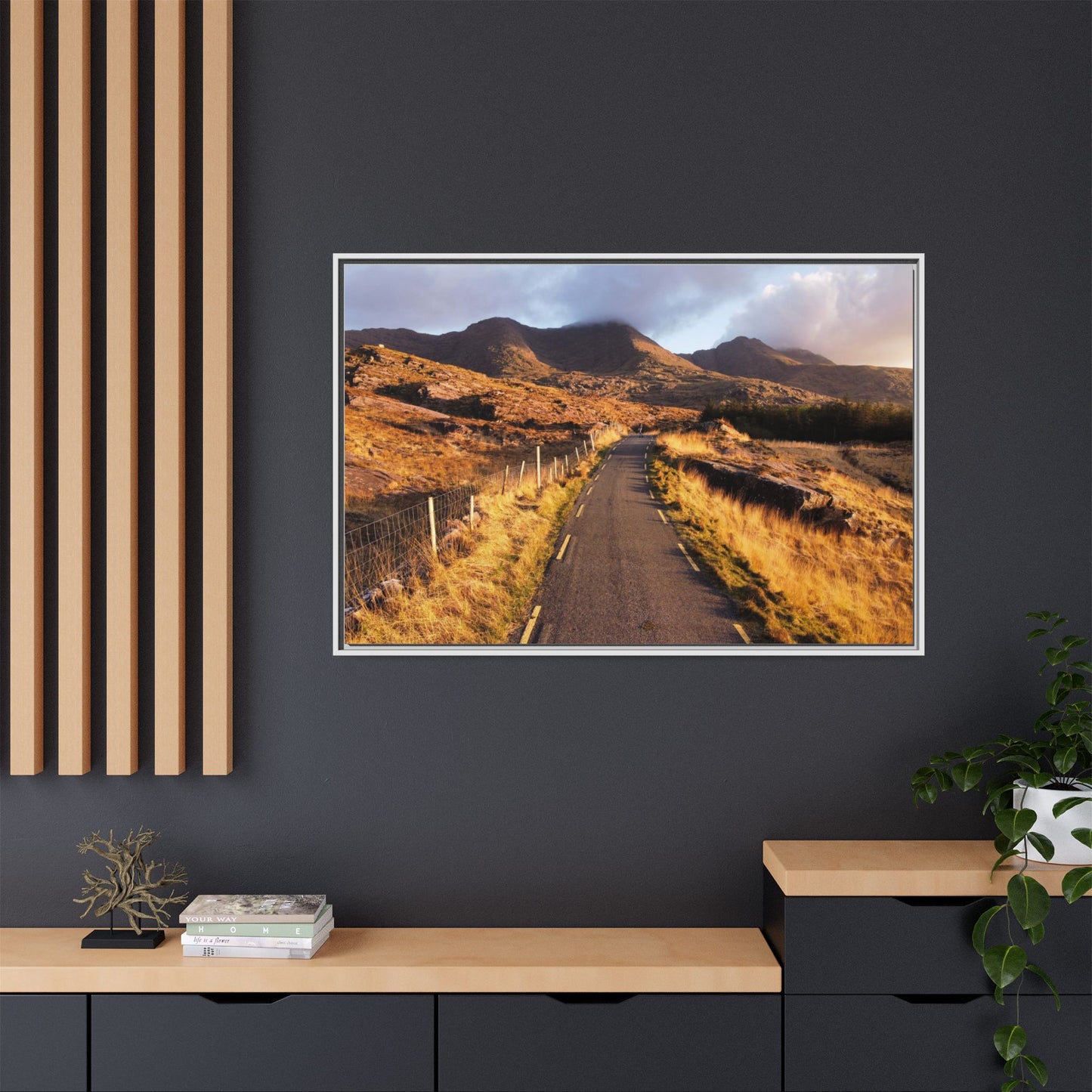 Sunset Road Matte Canvas, Framed (Multi-color)