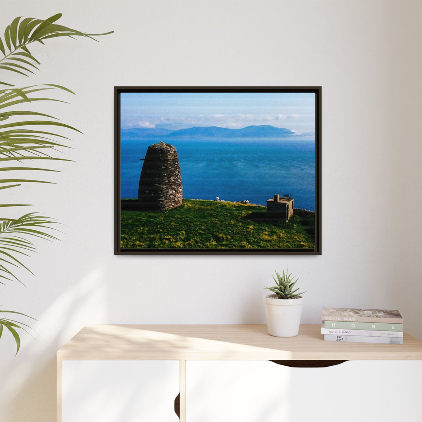 Ask Tower Matte Canvas, Framed (Multi-color)