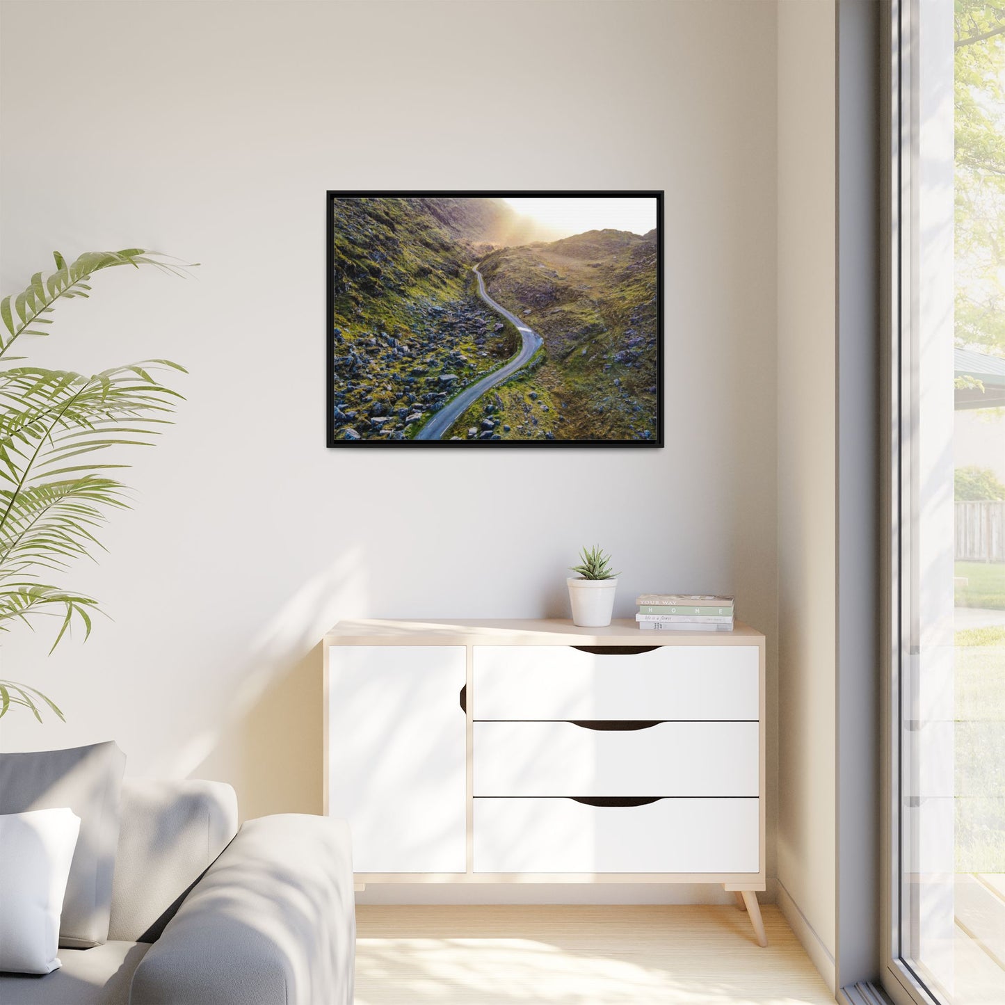 Valley Road Matte Canvas, Framed (Multi-color)