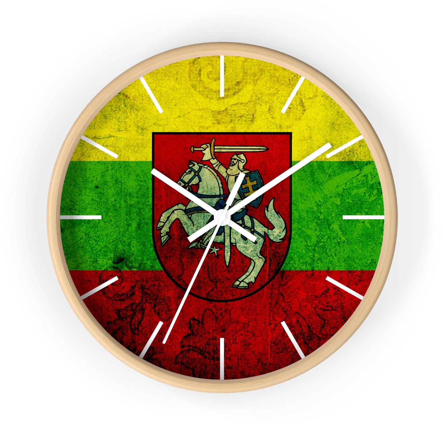 Lithuanian Heritage Wall Clock - Vintage Flag Design
