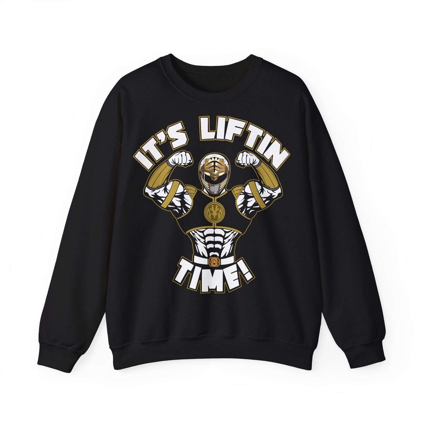 Fitness Inspired Unisex Crewneck Sweatshirt - "It's Liftin' Time!" Black