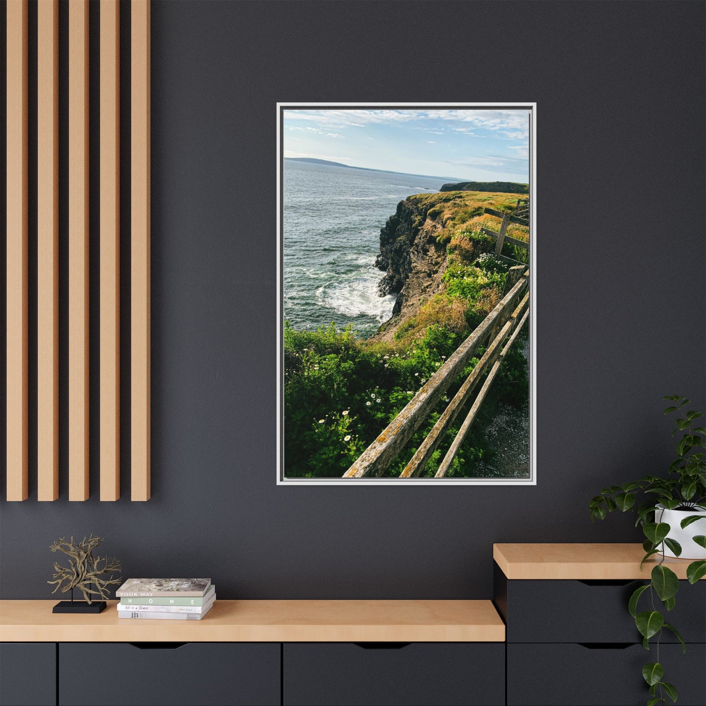 Ballybunion Cliff Walk Matte Canvas, Framed (Multi-color)