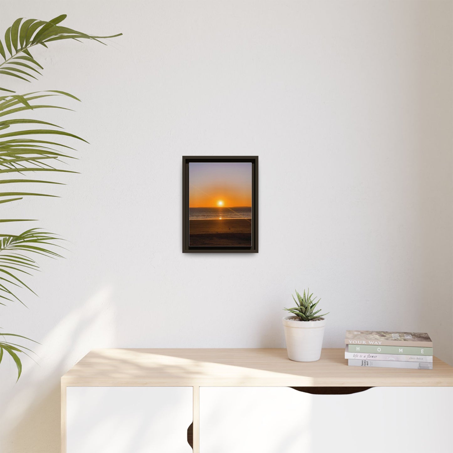 Sunset in Ocean Matte Canvas, Framed (Multi-color)