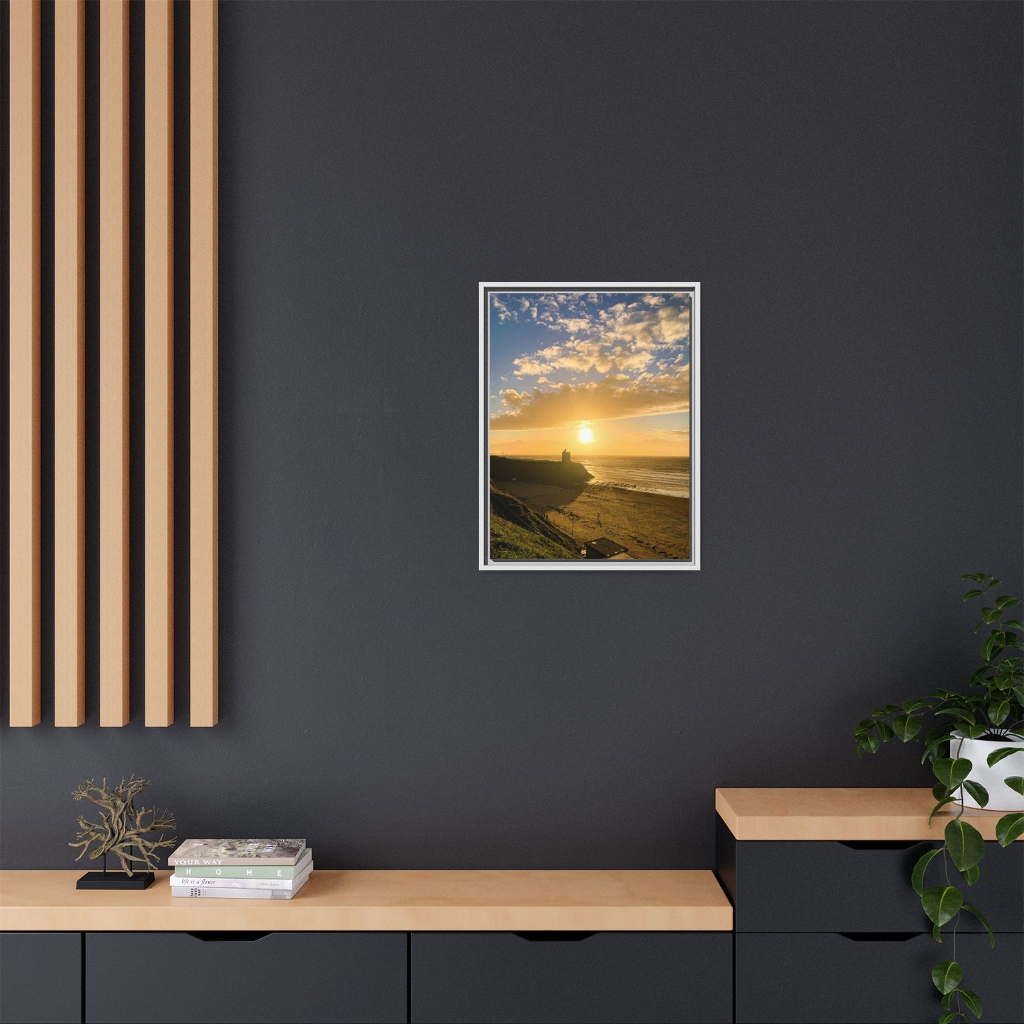Ballybunion Sunset Castle Matte Canvas, Framed (Multi-color)