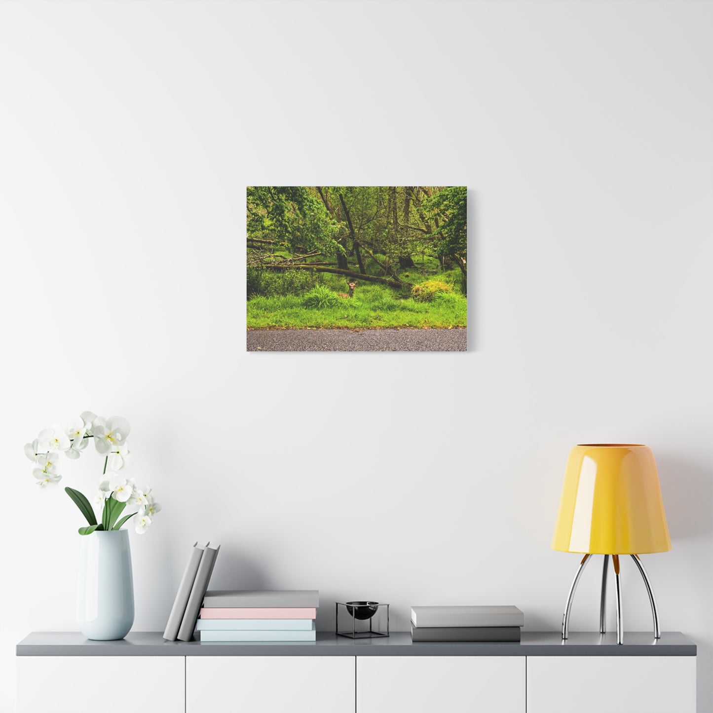 Deer in Ditch Matte Canvas, Stretched, 1.25"