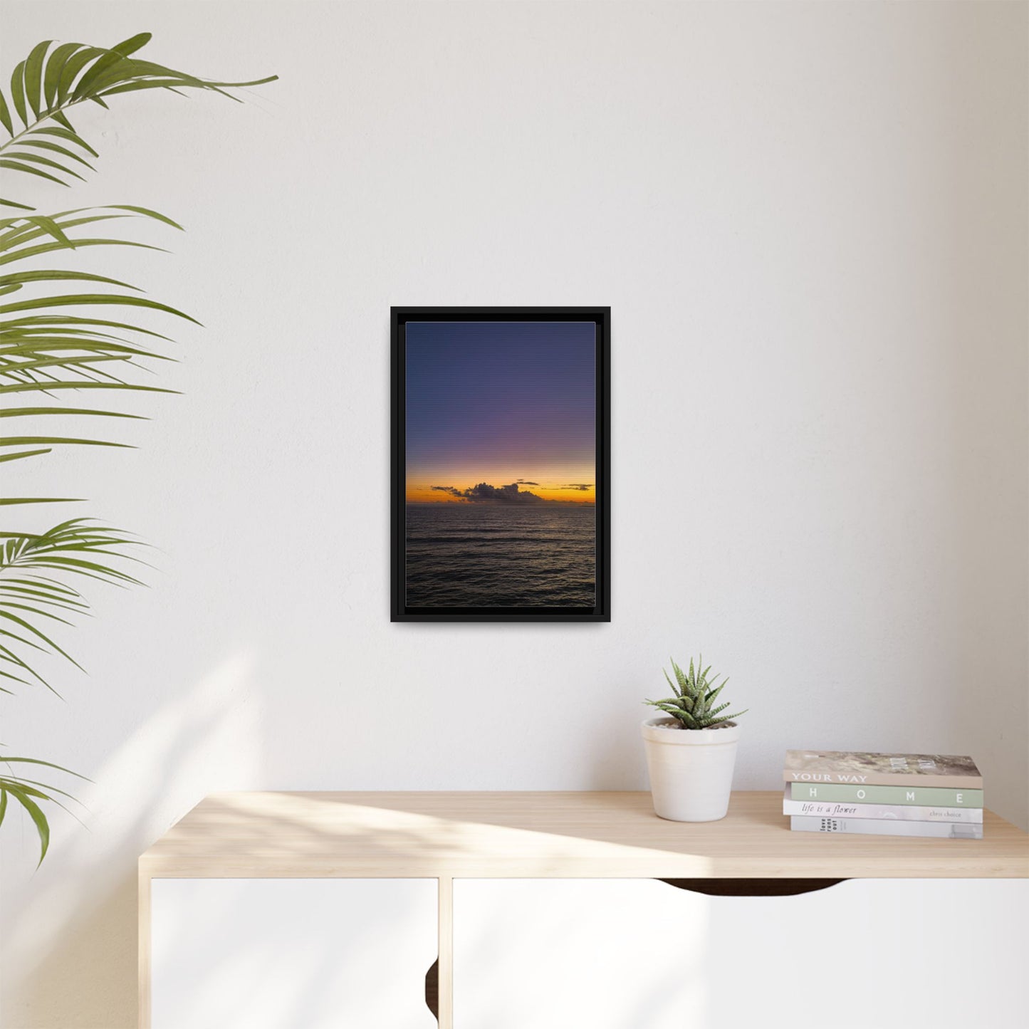 Sunset in Ocean 2 Matte Canvas, Framed (Multi-color)