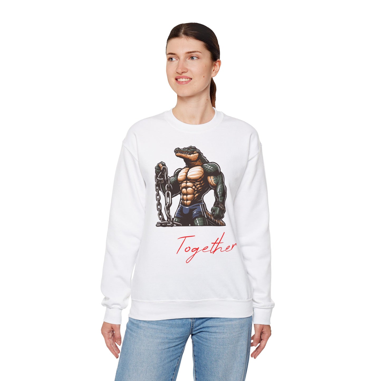 Stronger Together Unisex Heavy Blend™ Crewneck Sweatshirt - Motivational Fitness Gear
