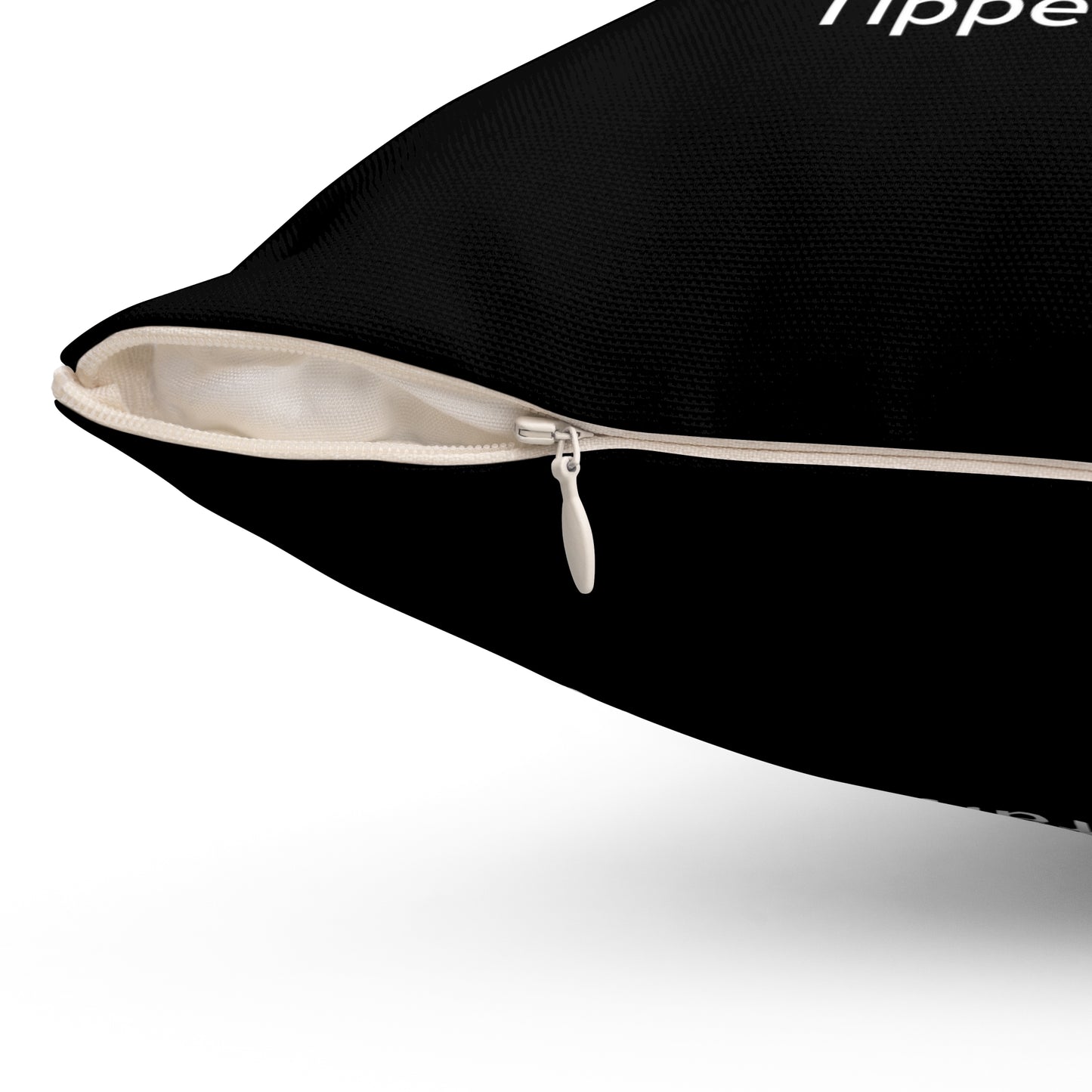 Tipperary Spun Polyester Square Pillow Black Edition 2 Sizes