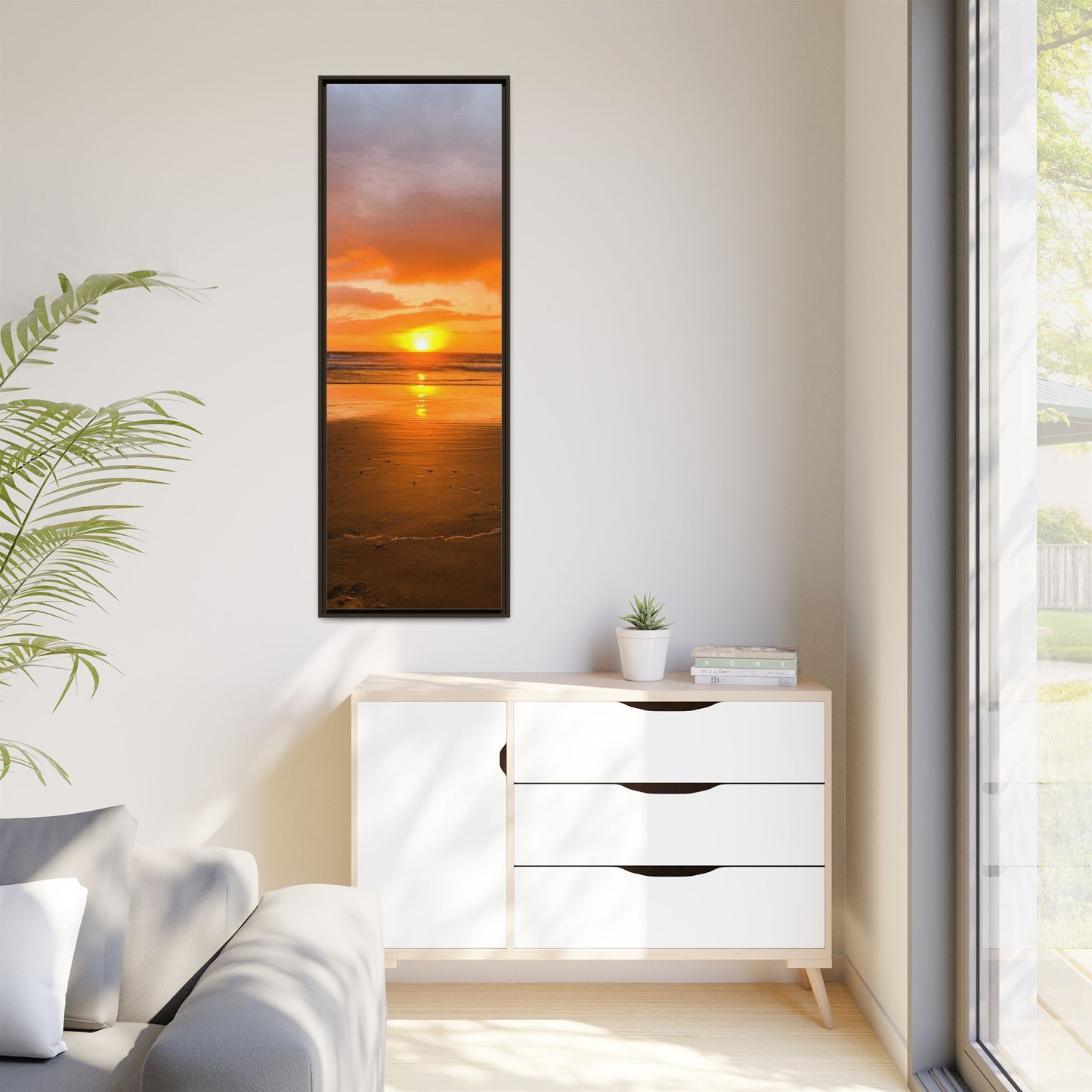 Sunset in Ballybunion Matte Canvas, Framed (Multi-color)