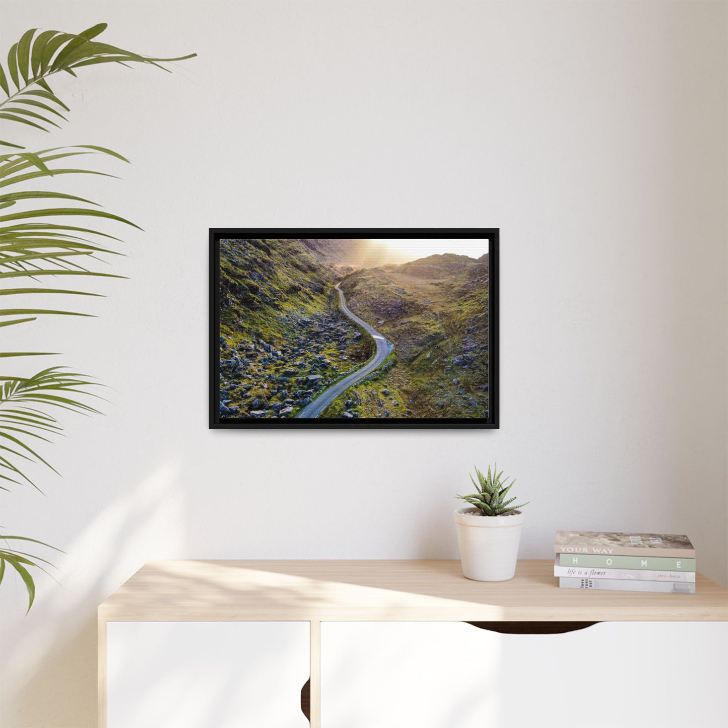 Valley Road Matte Canvas, Framed (Multi-color)