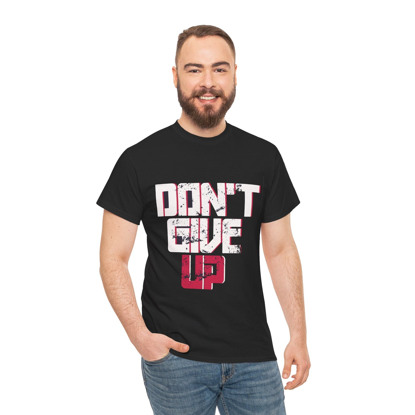 Motivational Unisex Heavy Cotton Tee - 'Don't Give Up' Inspirational Shirt