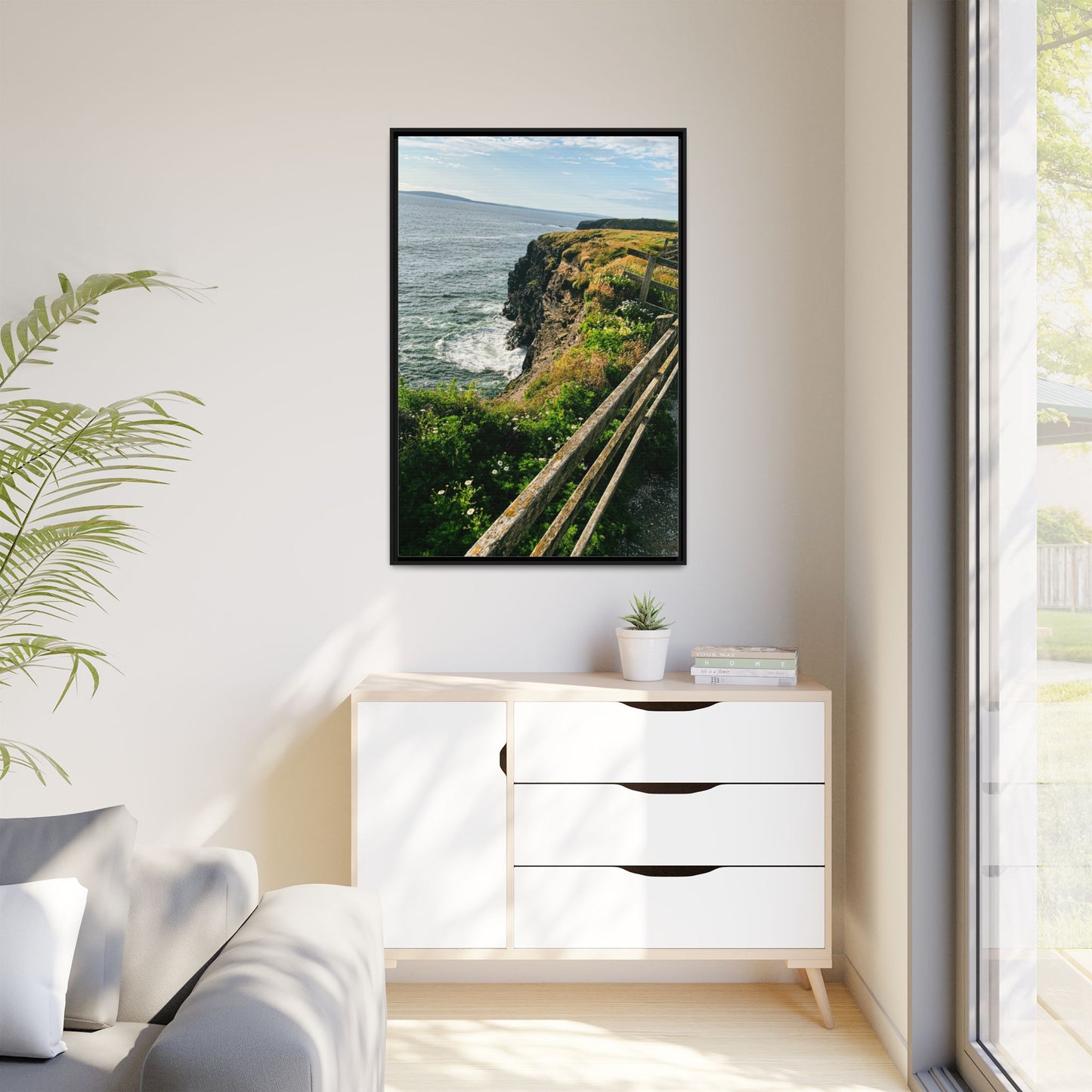 Ballybunion Cliff Walk Matte Canvas, Framed (Multi-color)