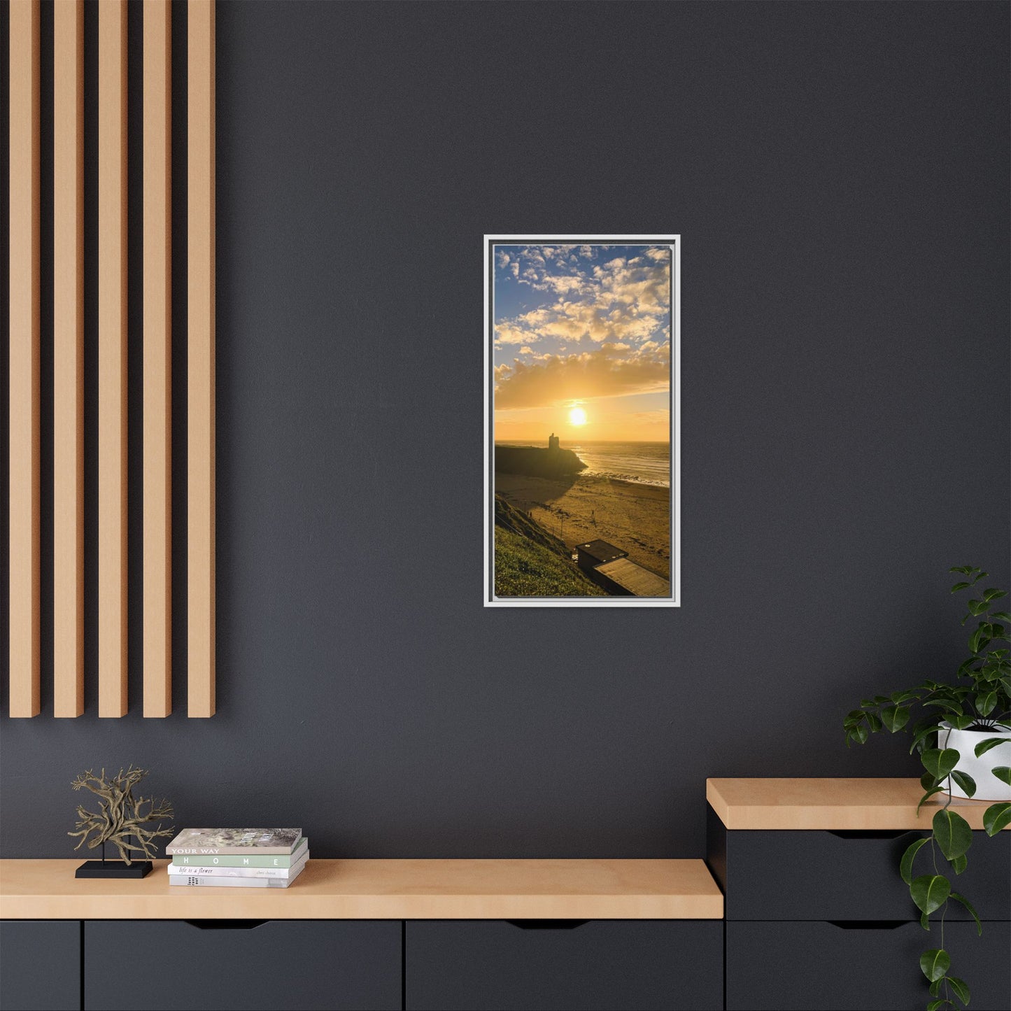 Ballybunion Sunset Castle Matte Canvas, Framed (Multi-color)