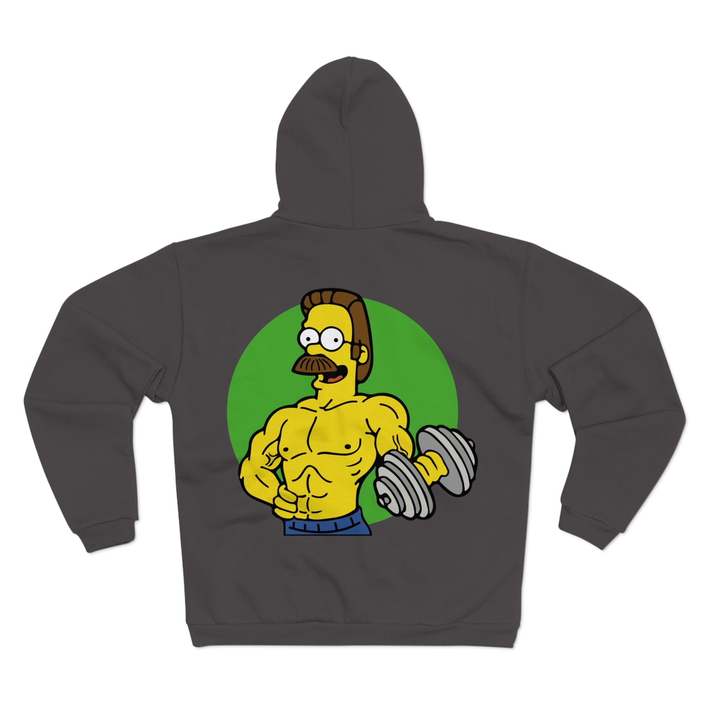 Funny Fitness Unisex Hooded Zip Sweatshirt with Cartoon Design