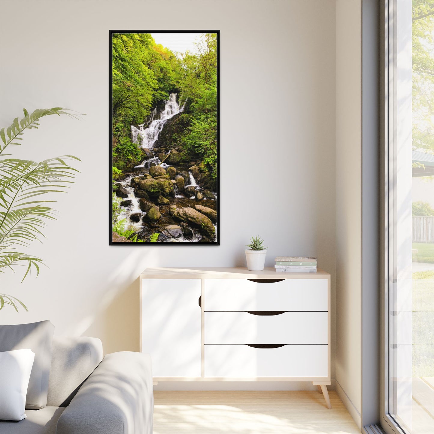 Torc Waterfall Matte Canvas, Framed (Multi-color)
