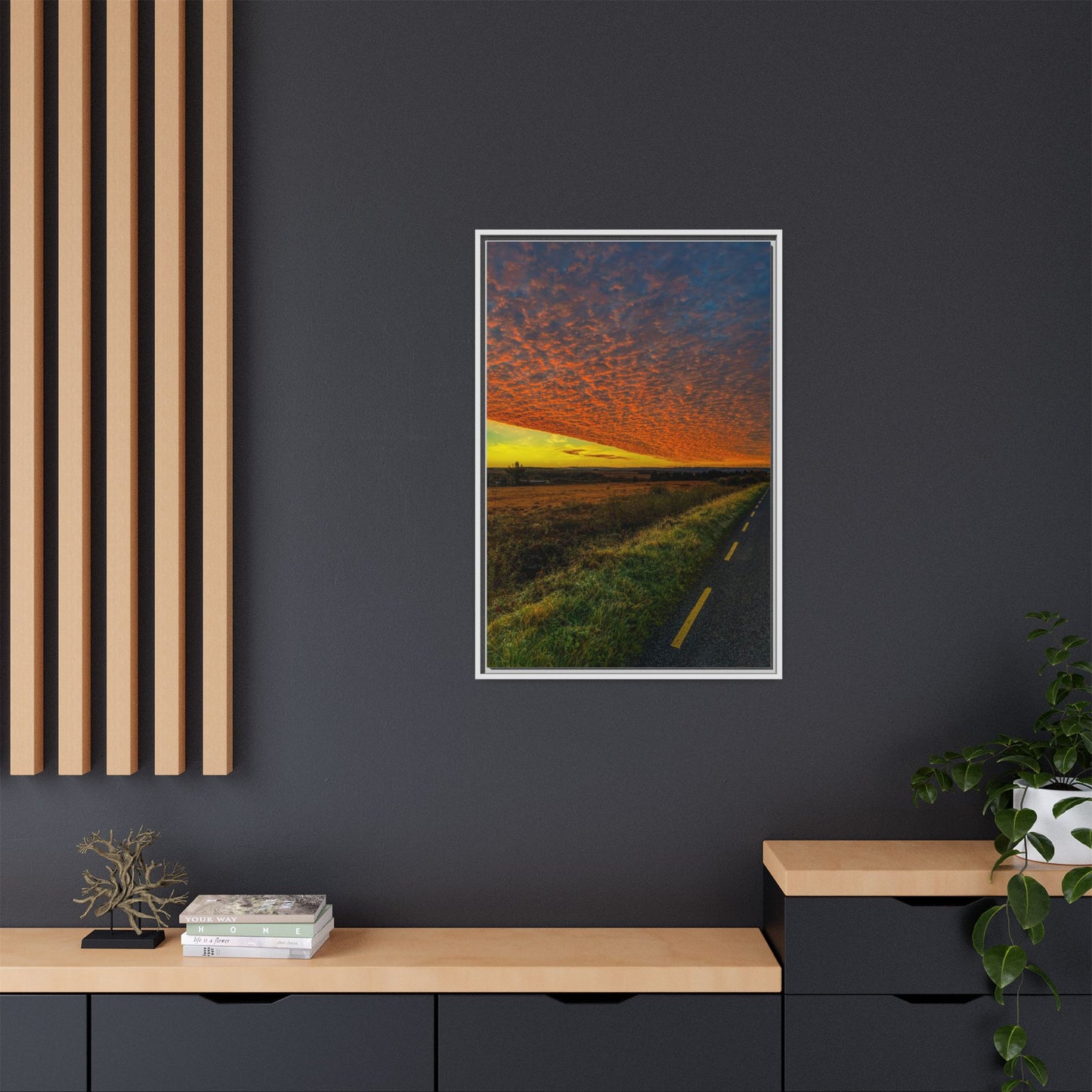 Cloudy Sunset Matte Canvas, Framed (Multi-color)