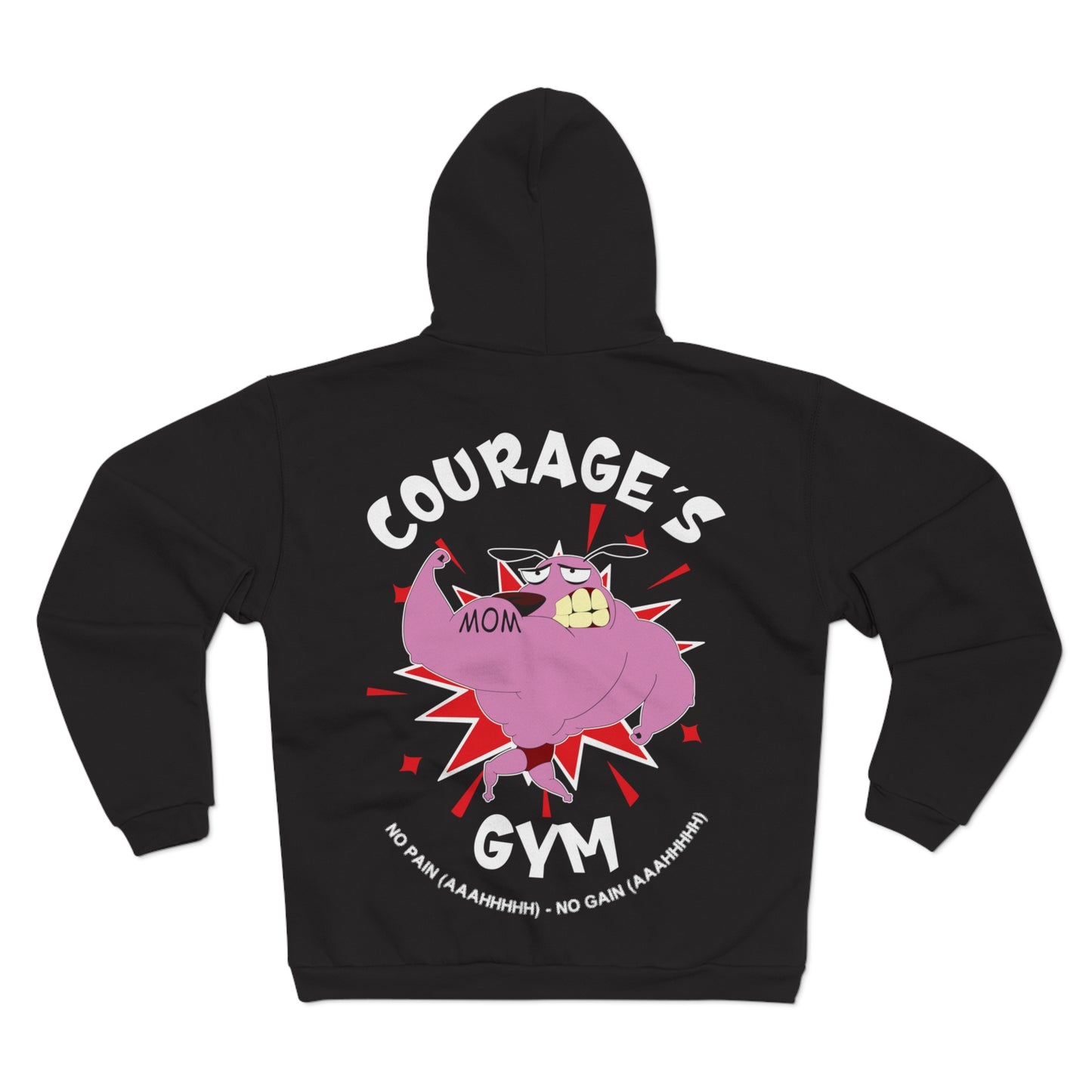 Courage's Gym Unisex Hooded Zip Sweatshirt - Fun Mom Graphic Hoodie