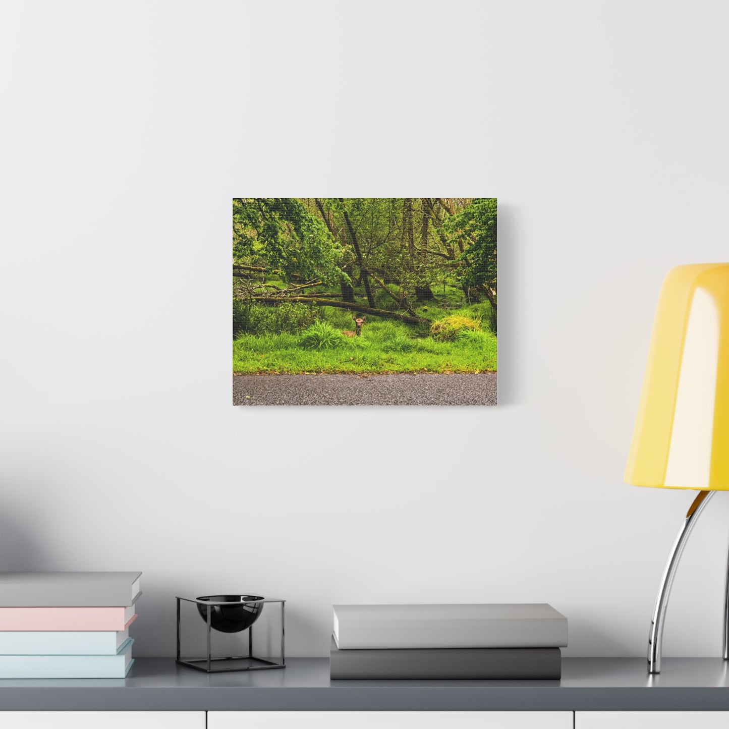 Deer in Ditch Matte Canvas, Stretched, 1.25"
