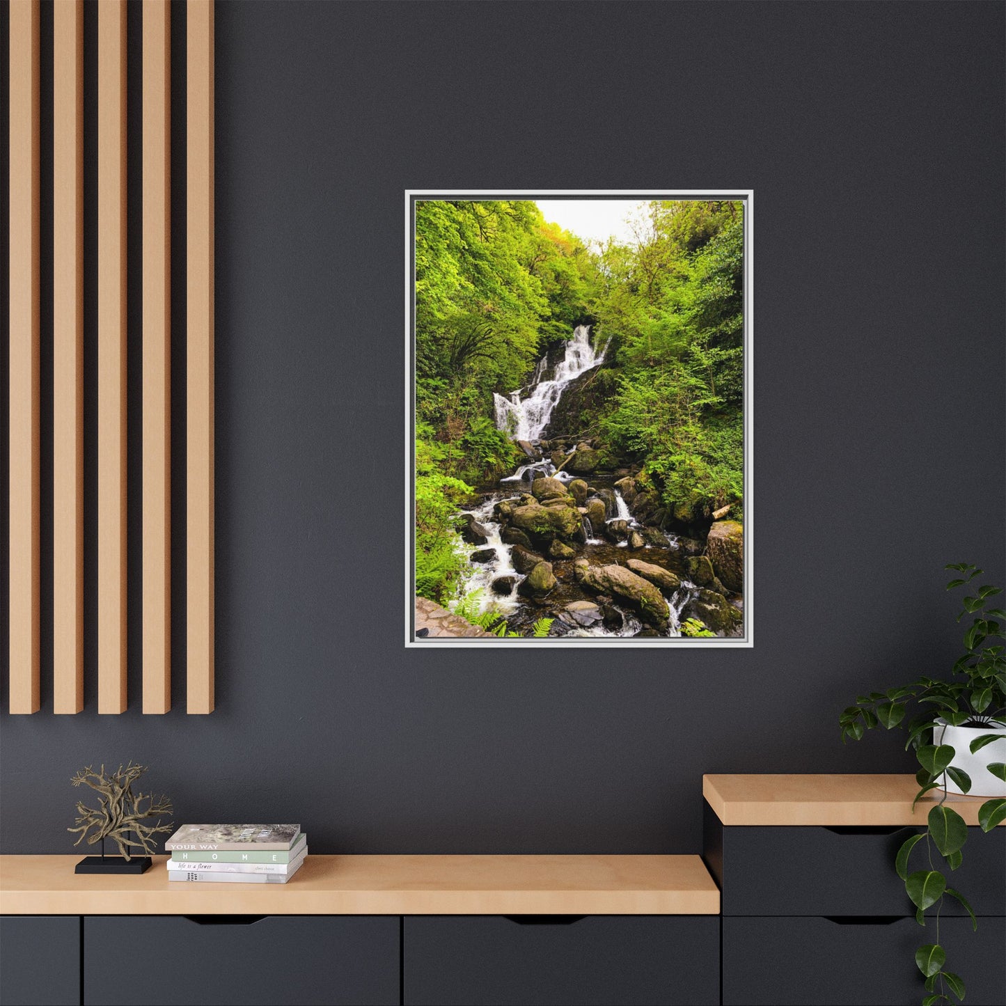 Torc Waterfall Matte Canvas, Framed (Multi-color)