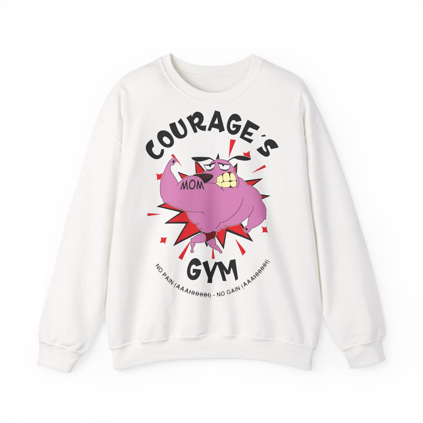 Courage's Gym Crewneck Sweatshirt - Fun & Comfy for Moms White