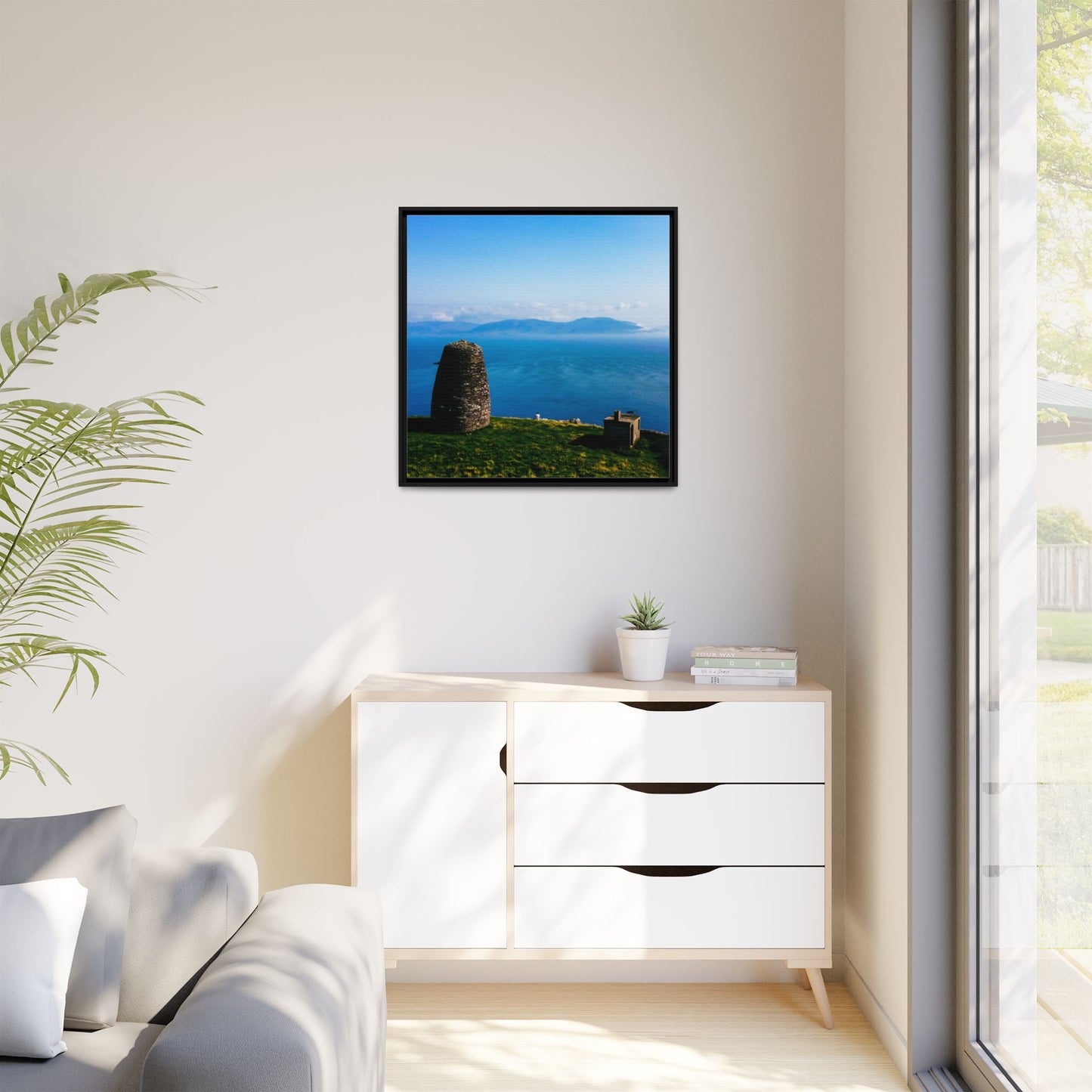 Ask Tower Matte Canvas, Framed (Multi-color)