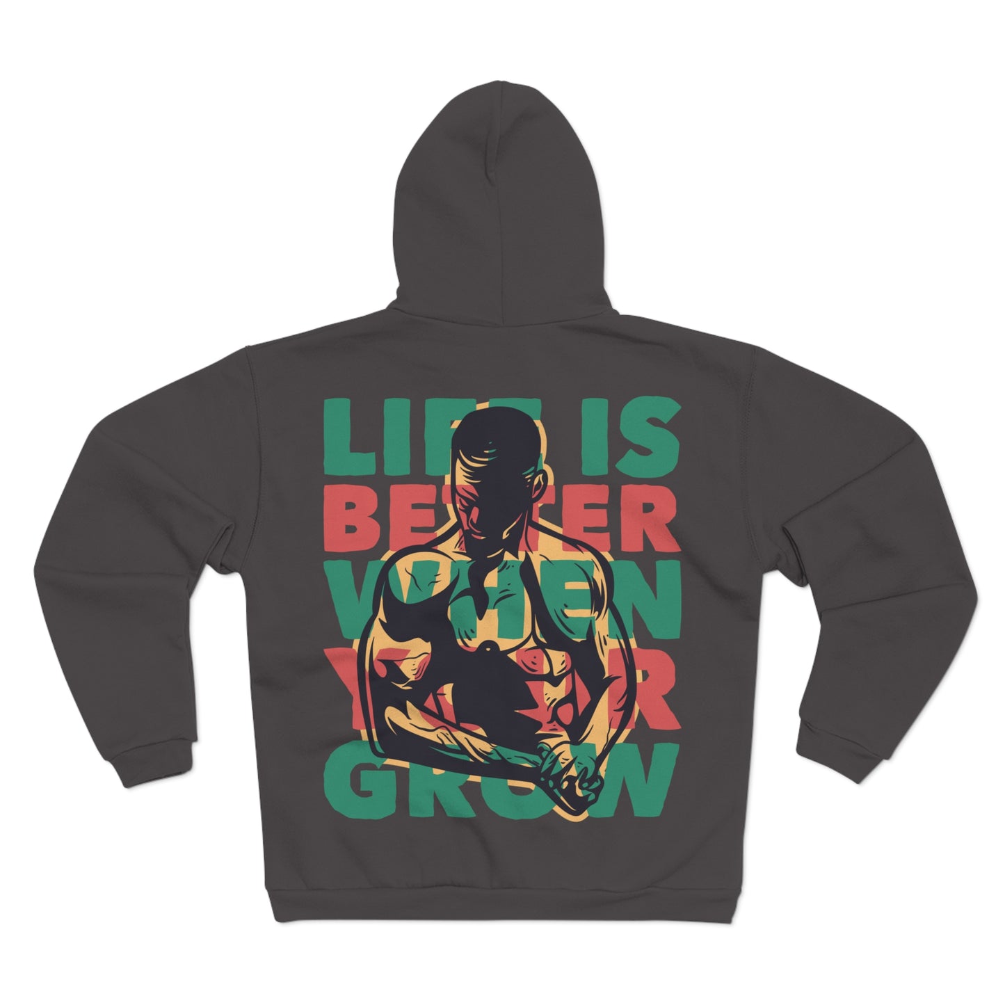 Unisex Hooded Zip Sweatshirt - 'Life is Better When You Grow' Graphic