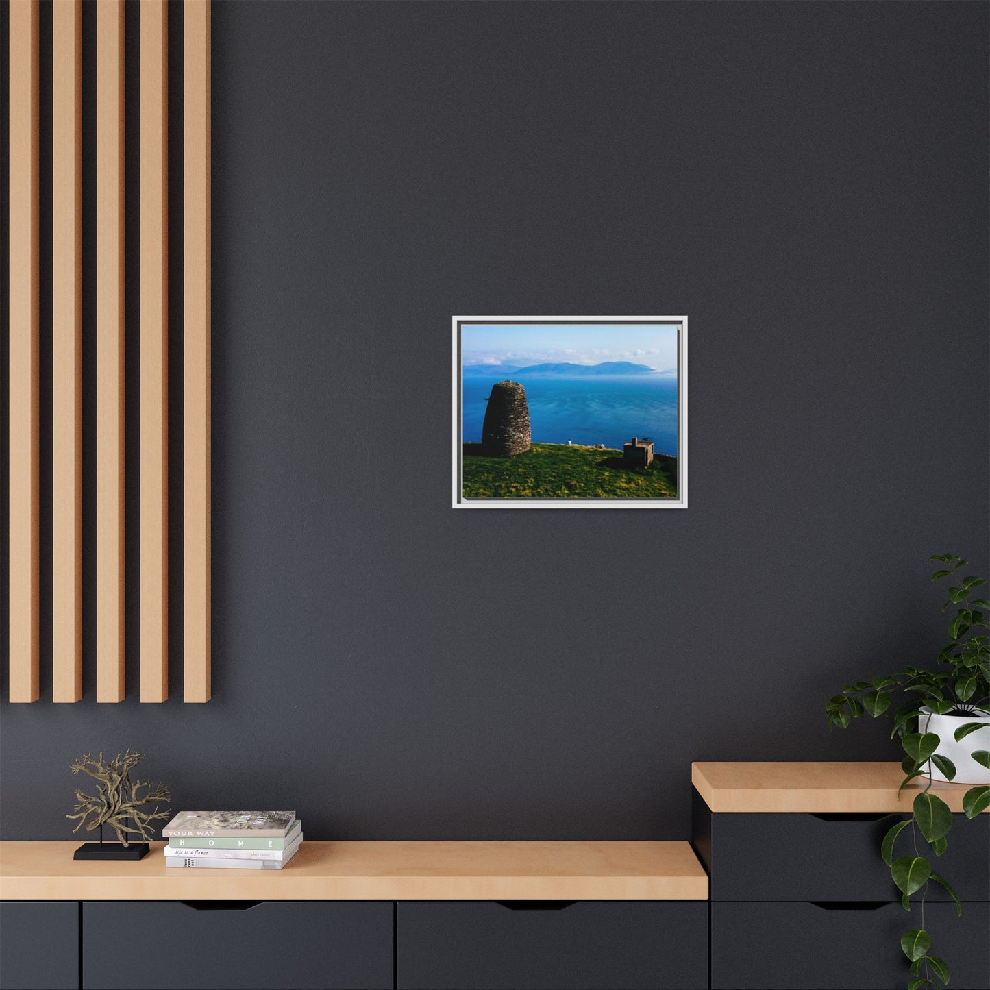 Ask Tower Matte Canvas, Framed (Multi-color)