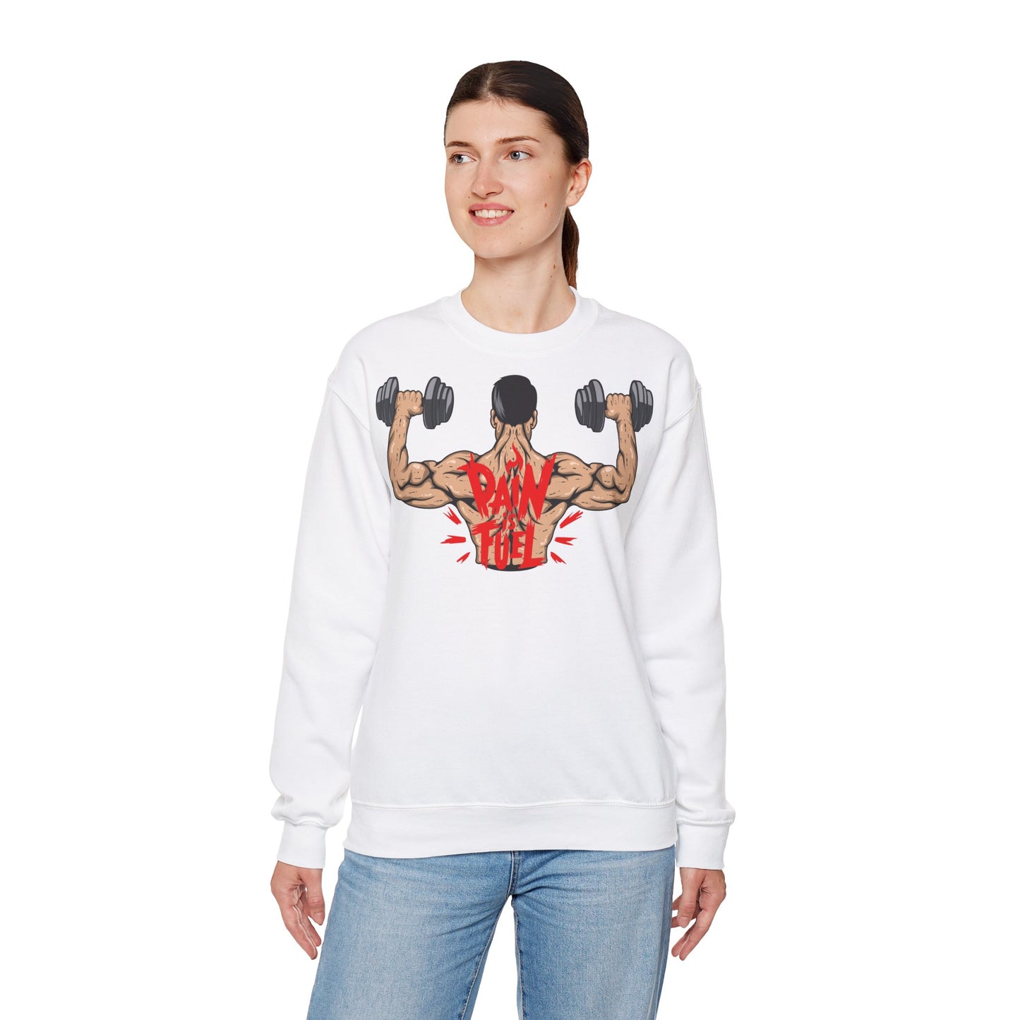 Pain Fuled of Passion Unisex Heavy Blend™ Crewneck Sweatshirt - Motivational Gym Wear
