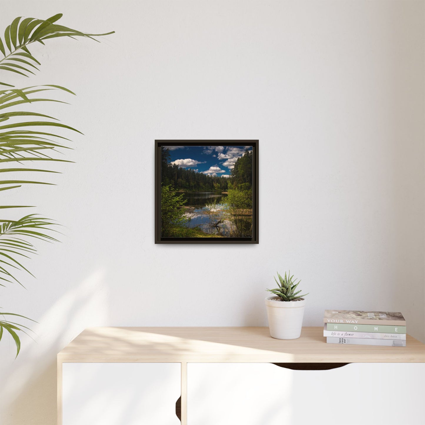 Vilnius Lake Matte Canvas, Framed (Multi-color)