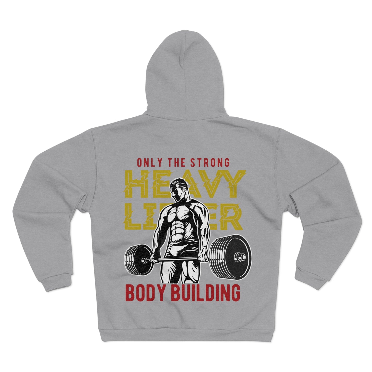 Unisex Heavy Lifter Zip Hoodie - Bold Bodybuilding Design