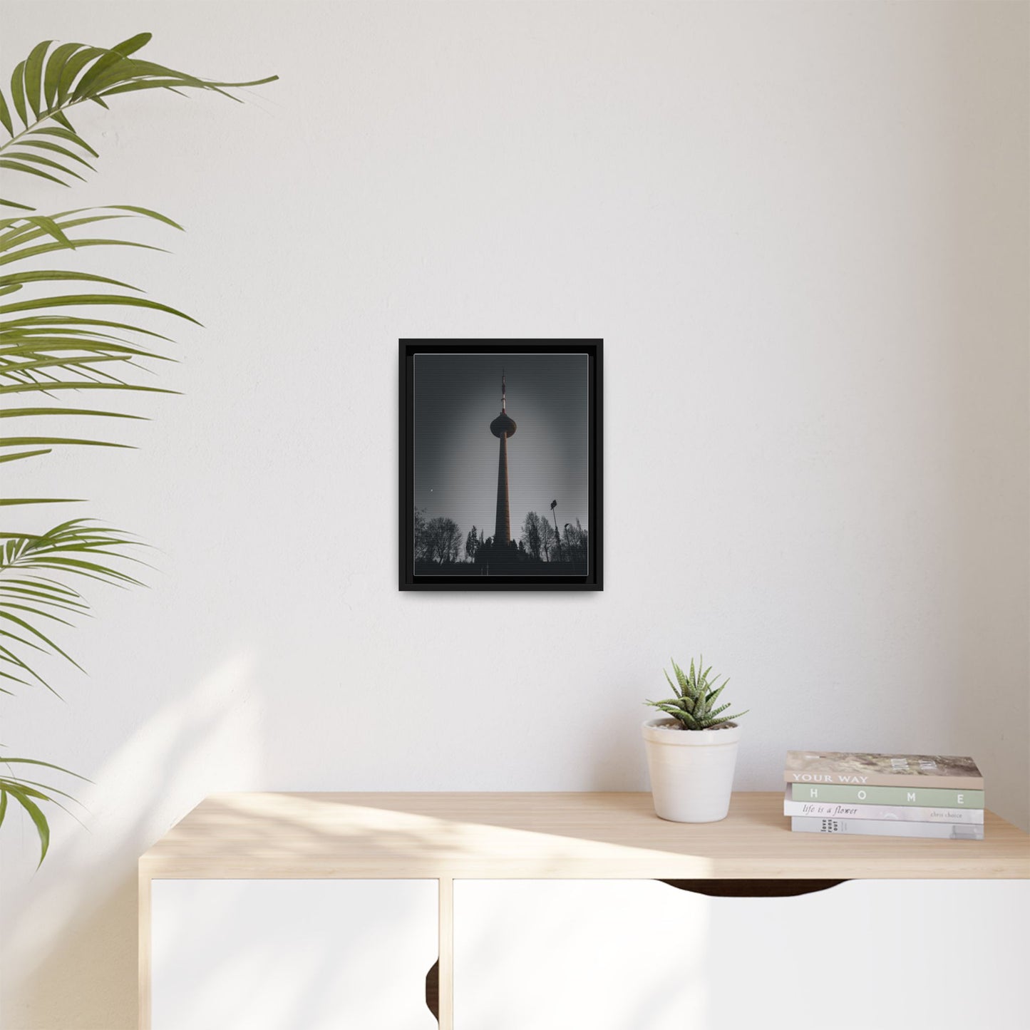 TV Tower Matte Canvas, Framed (Multi-color)