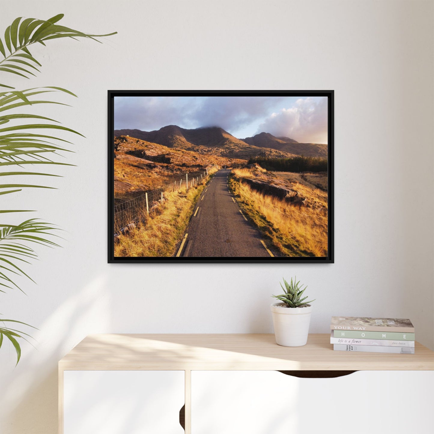 Sunset Road Matte Canvas, Framed (Multi-color)