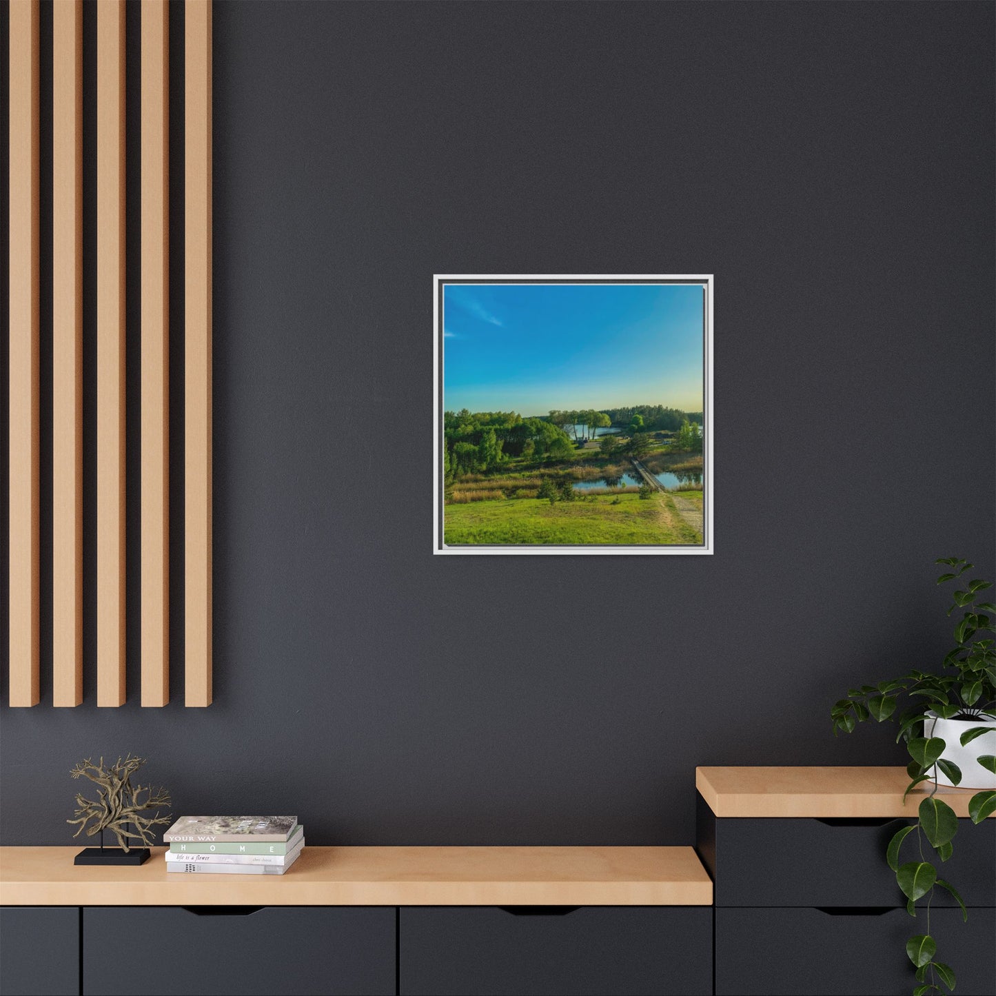 Zageres Lake Matte Canvas, Framed (Multi-color)