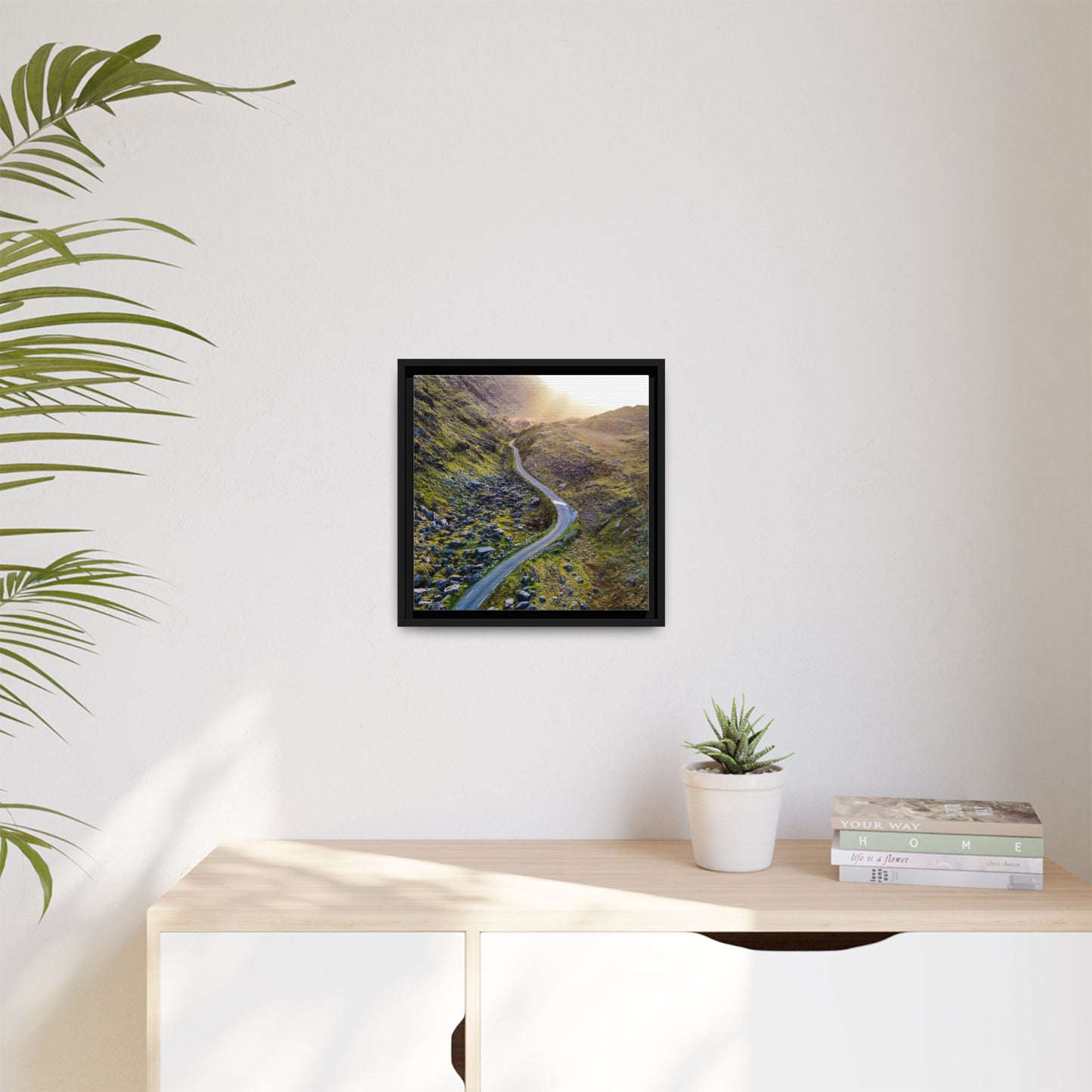 Valley Road Matte Canvas, Framed (Multi-color)