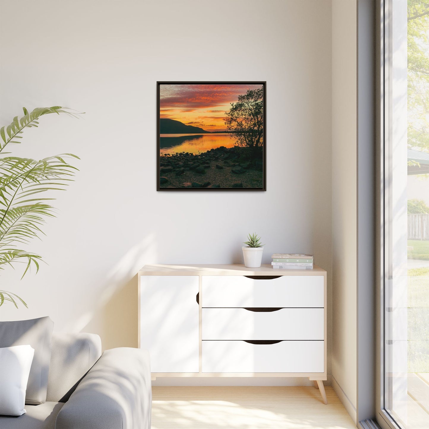 Sunset in Kerry Matte Canvas, Framed (Multi-color)