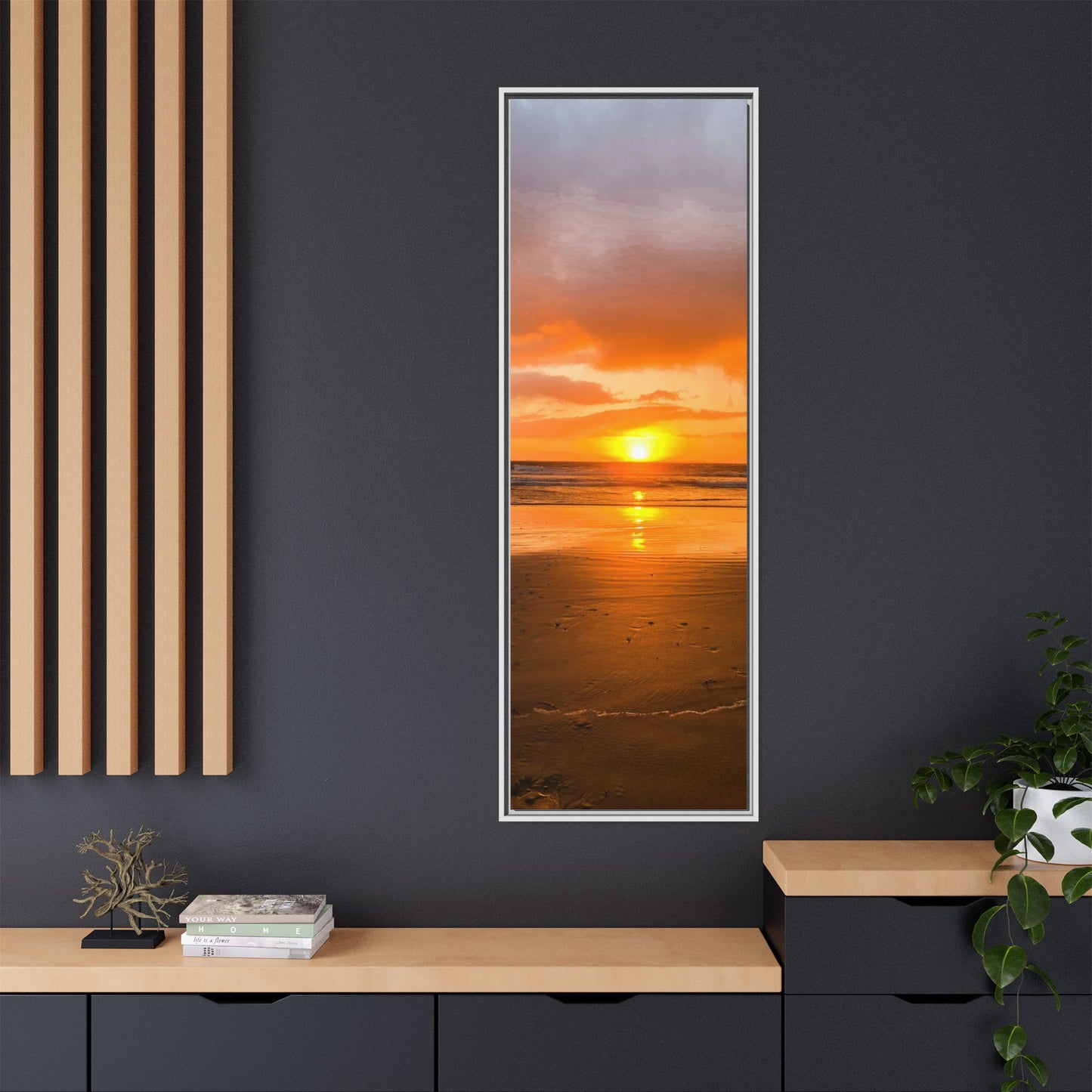 Sunset in Ballybunion Matte Canvas, Framed (Multi-color)