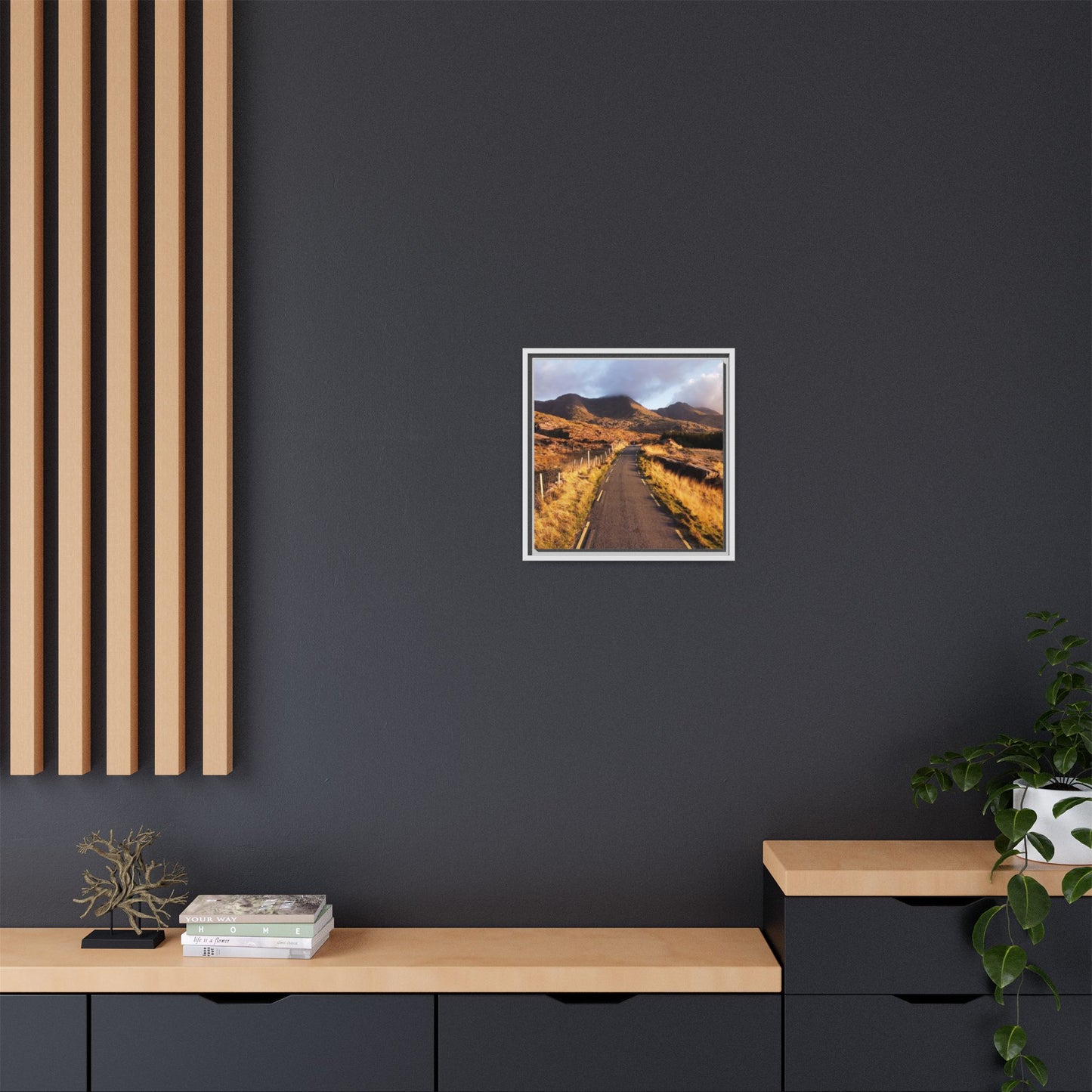 Sunset Road Matte Canvas, Framed (Multi-color)