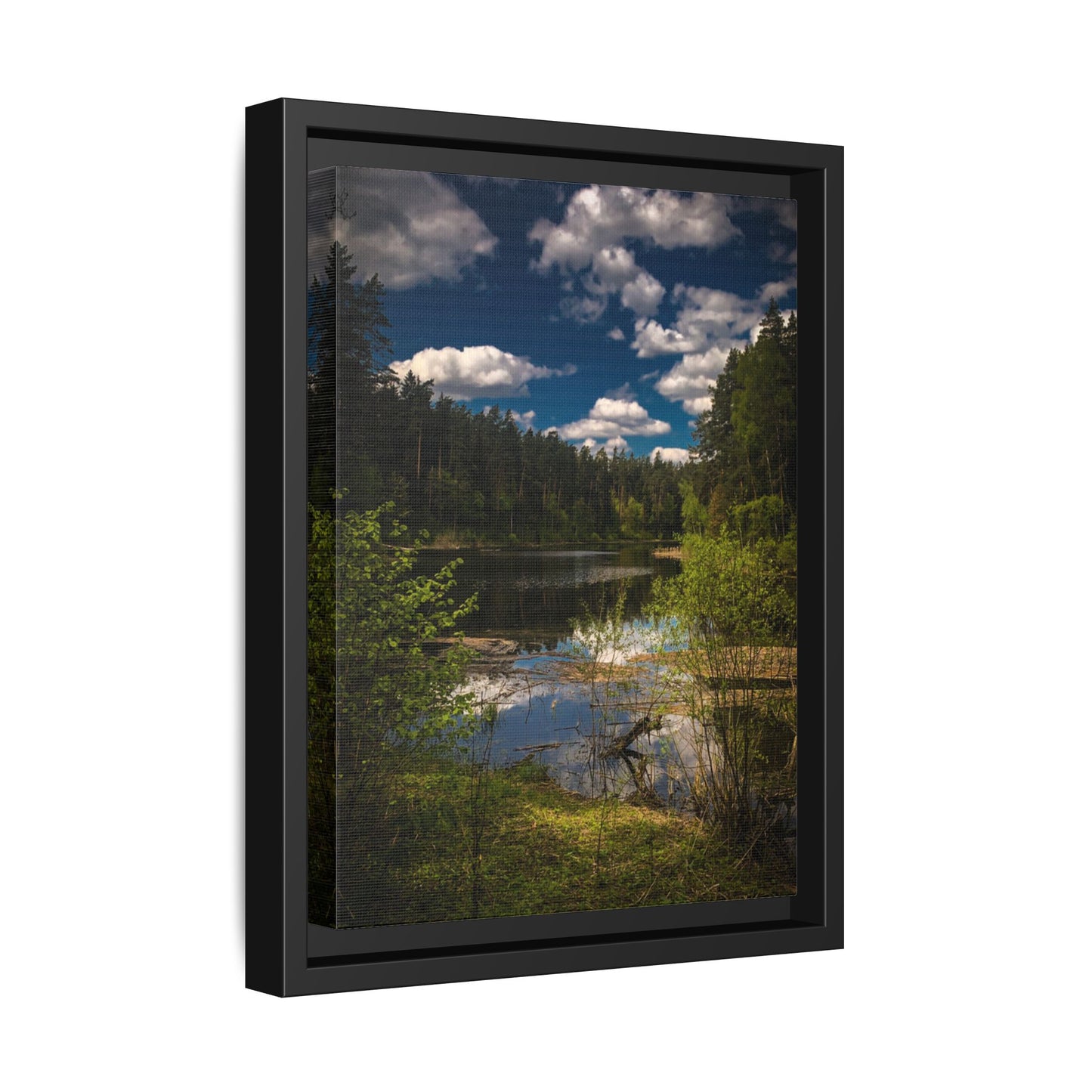 Vilnius Lake Matte Canvas, Framed (Multi-color)