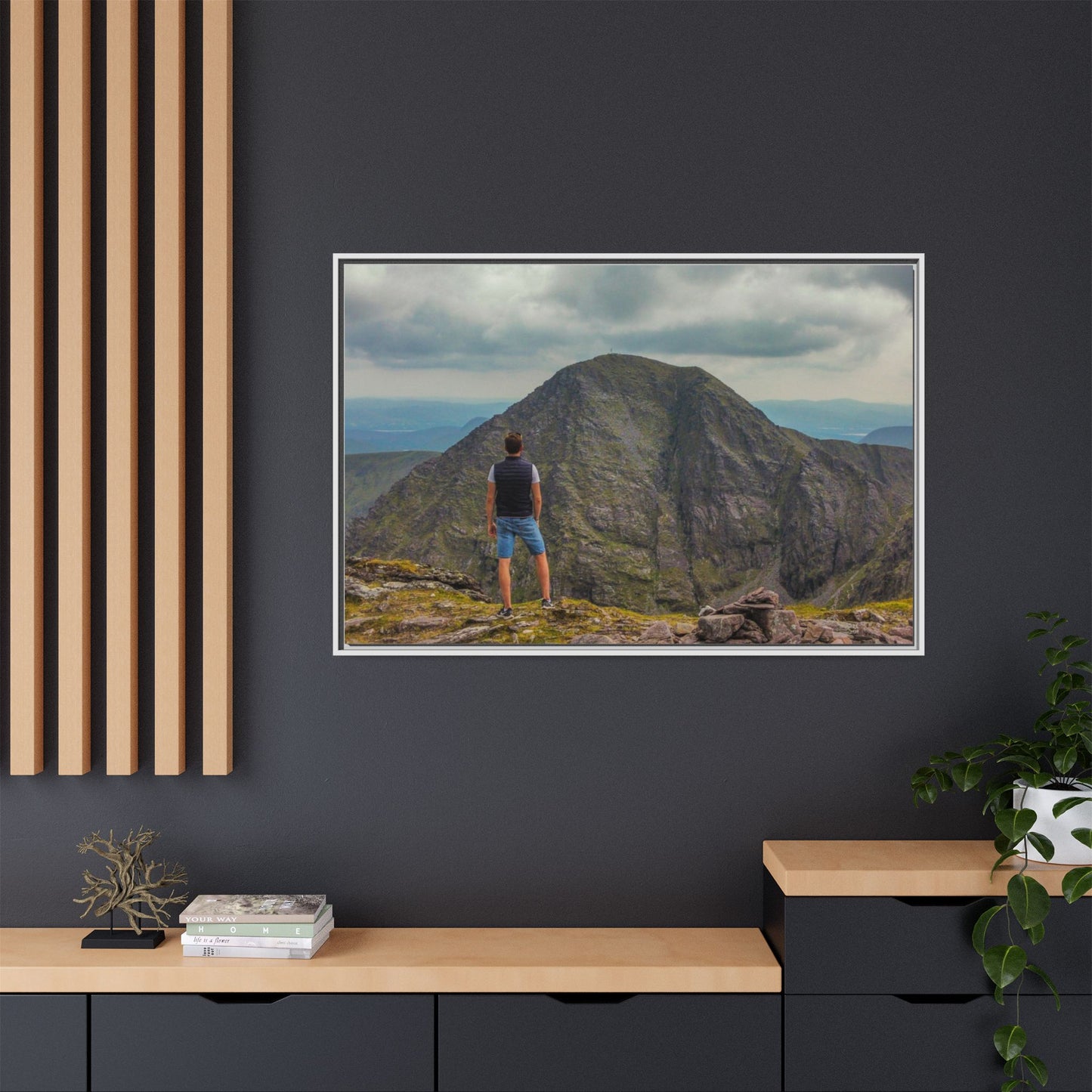Cross On Top Matte Canvas, Framed (Multi-color)