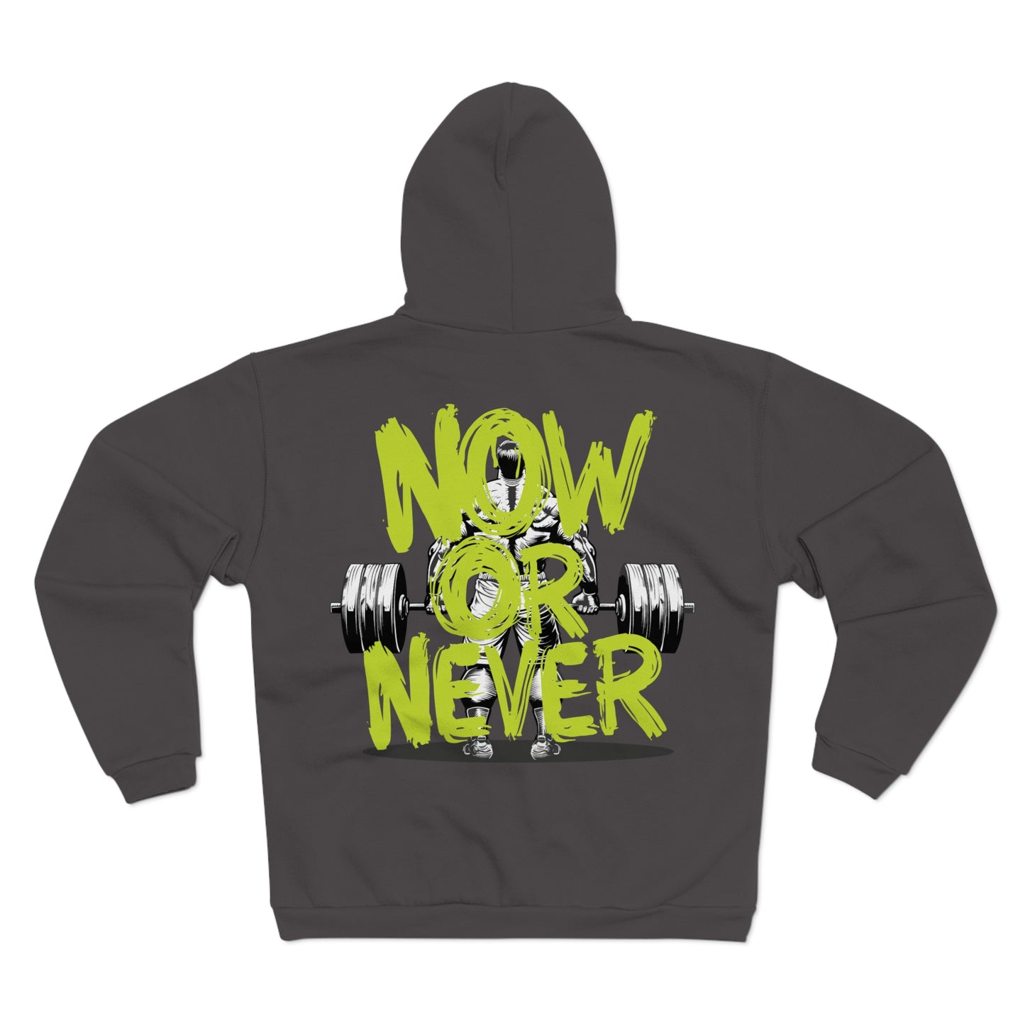 Now or Never Unisex Hooded Zip Sweatshirt - Motivational Fitness Wear