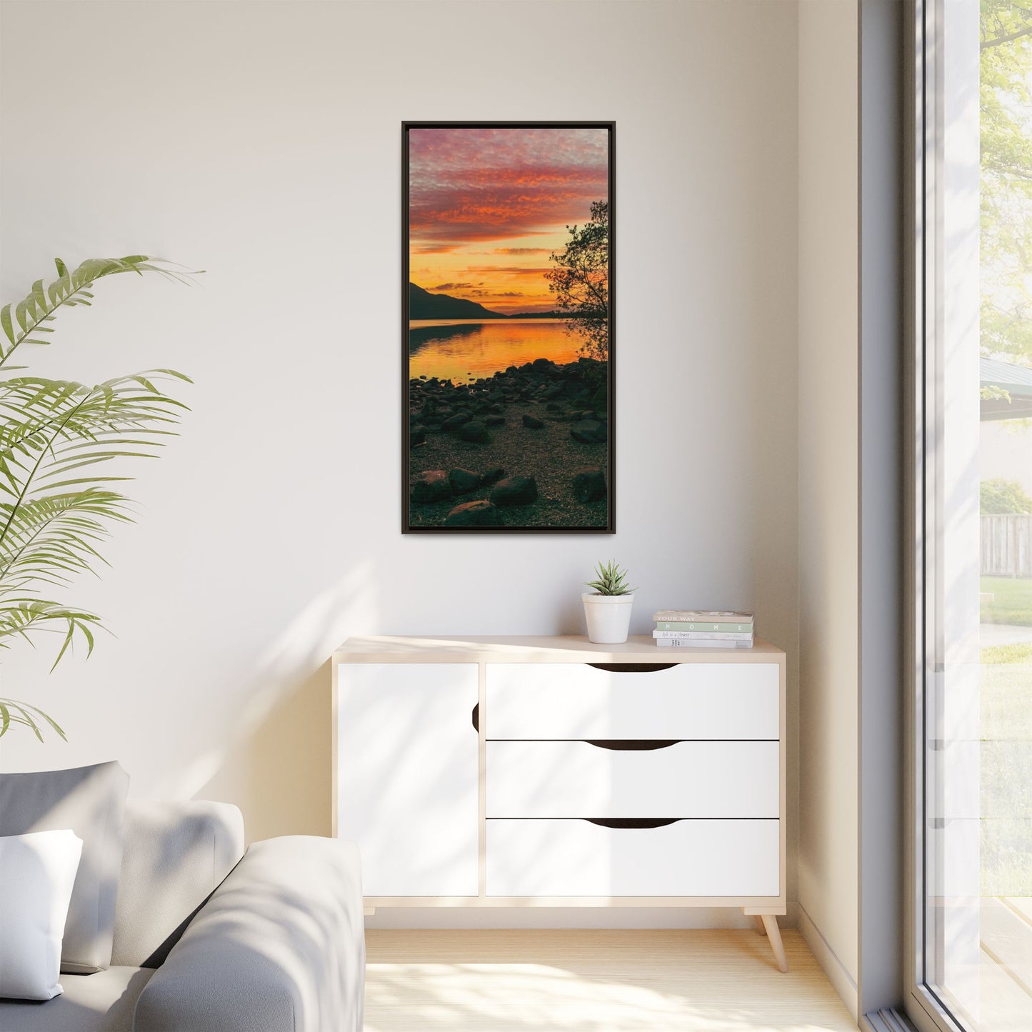 Sunset in Kerry Matte Canvas, Framed (Multi-color)