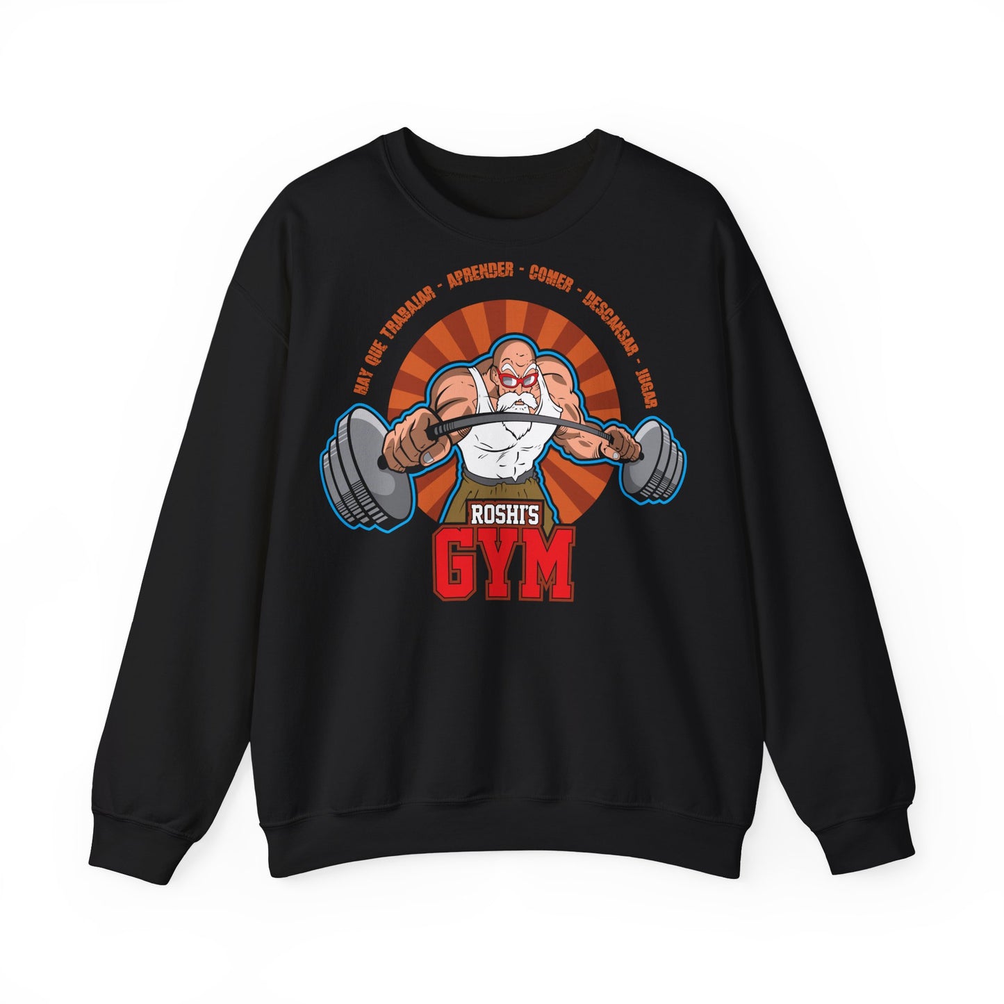 Roshit's Gym Funny Workout Crewneck Sweatshirt Black