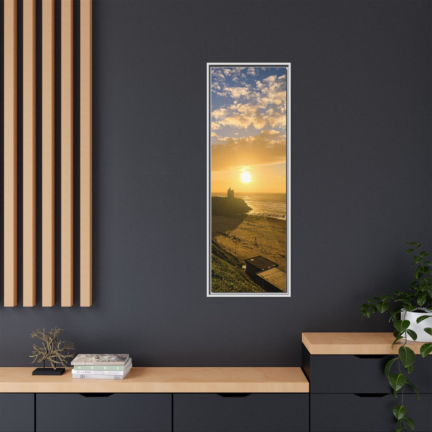 Ballybunion Sunset Castle Matte Canvas, Framed (Multi-color)