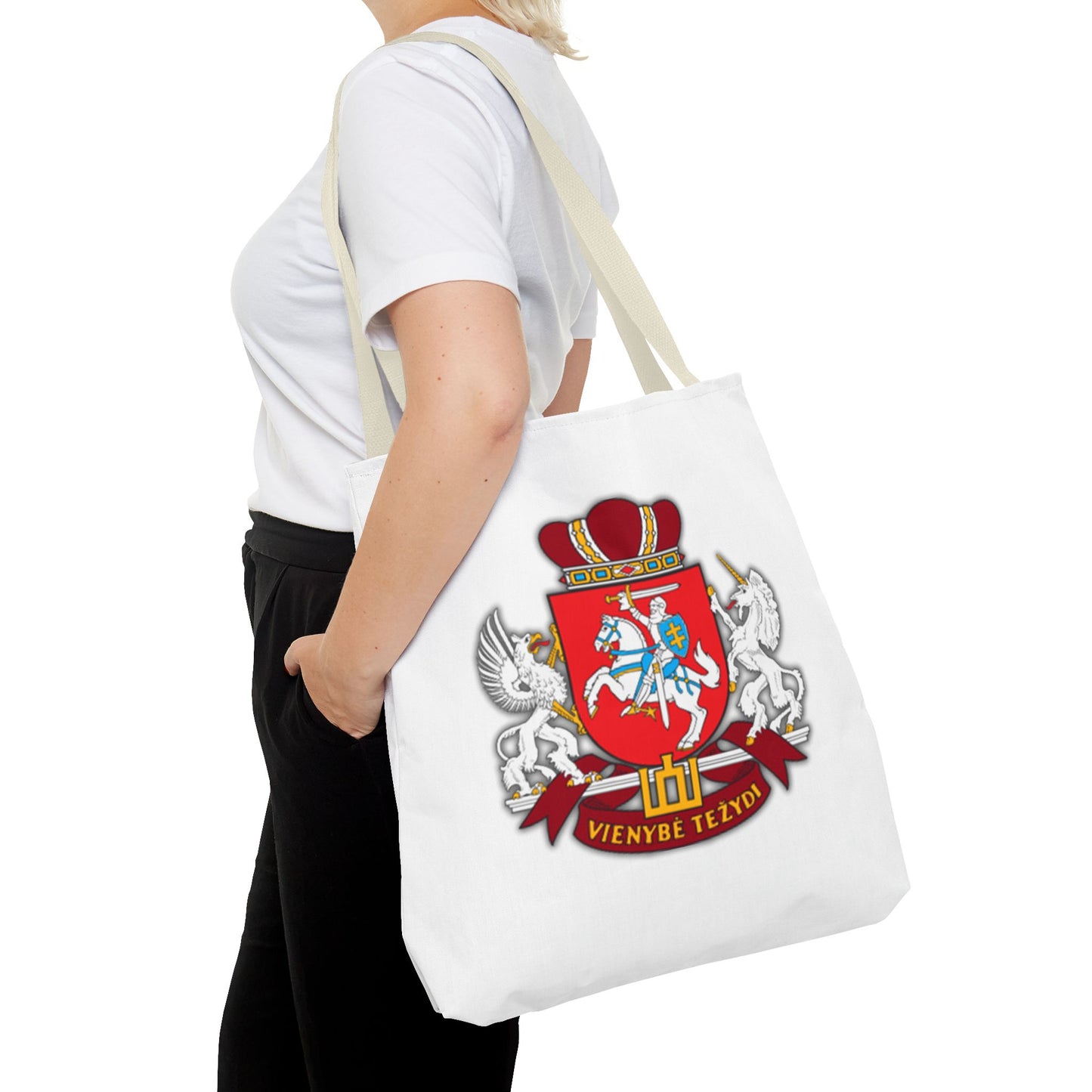 Heraldic Lithuania Crest Tote Bag - Stylish and Reusable for Everyday Use
