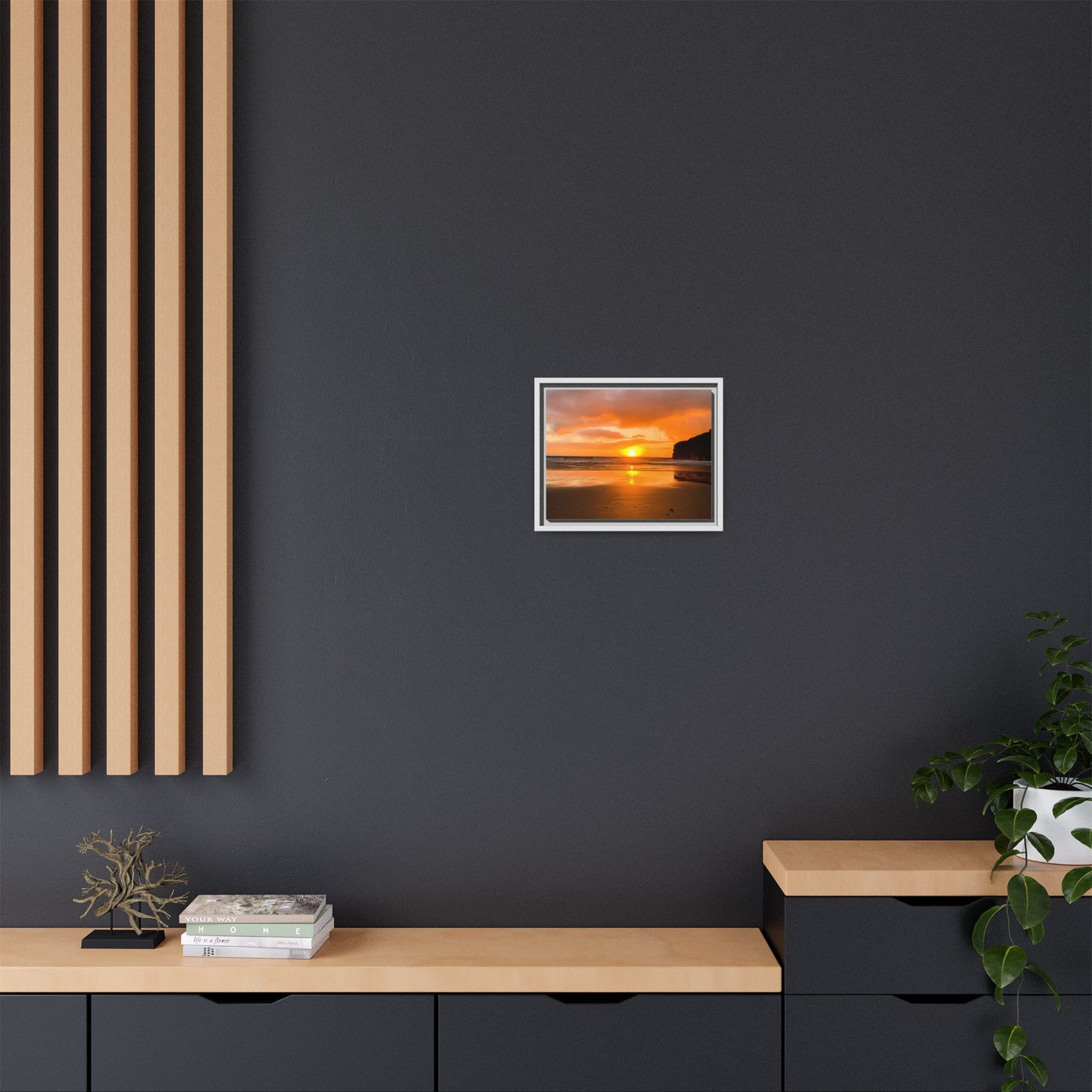 Sunset in Ballybunion Matte Canvas, Framed (Multi-color)