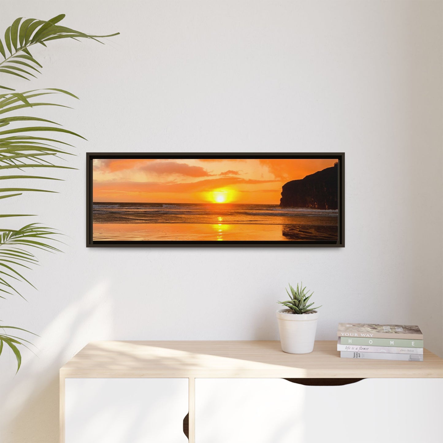 Sunset in Ballybunion Matte Canvas, Framed (Multi-color)