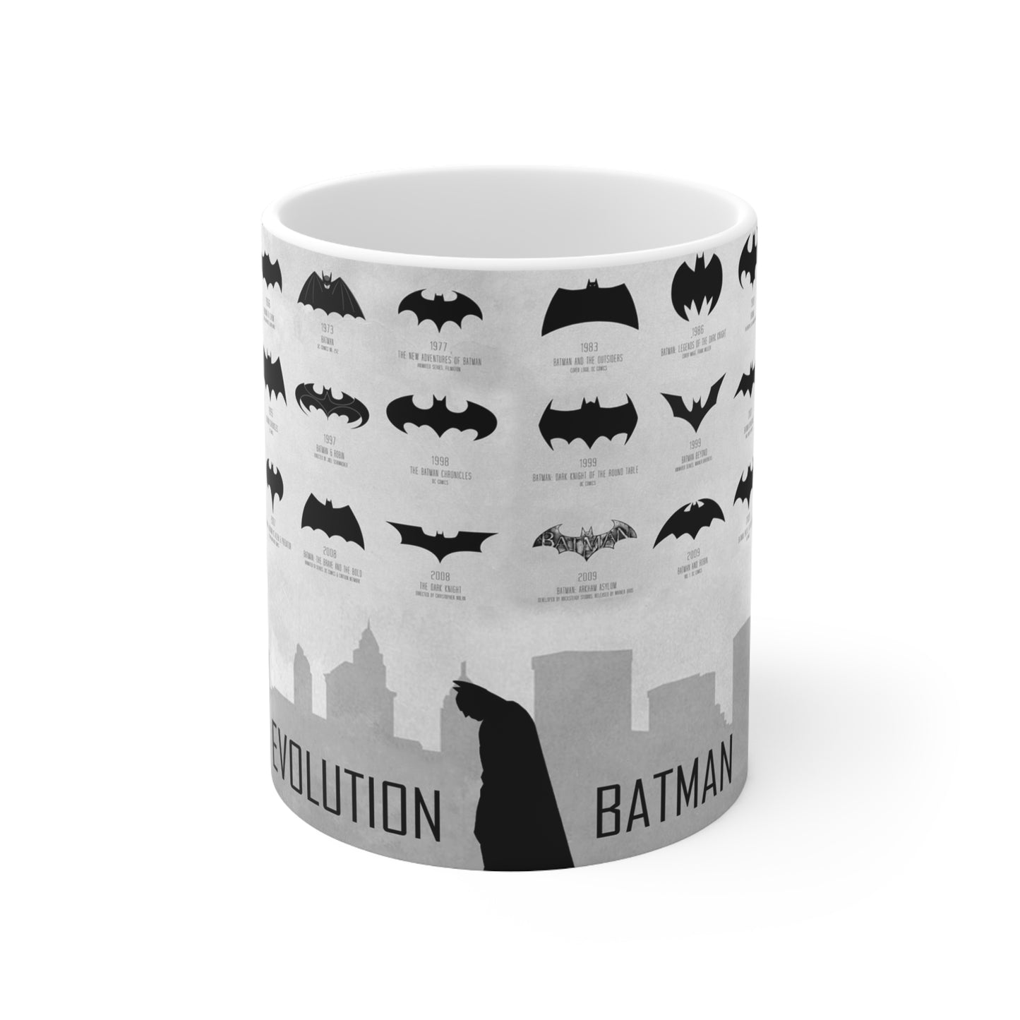 Batman Evolution Ceramic Coffee Cup - 11oz & 15oz, Perfect for Fans and Collectors
